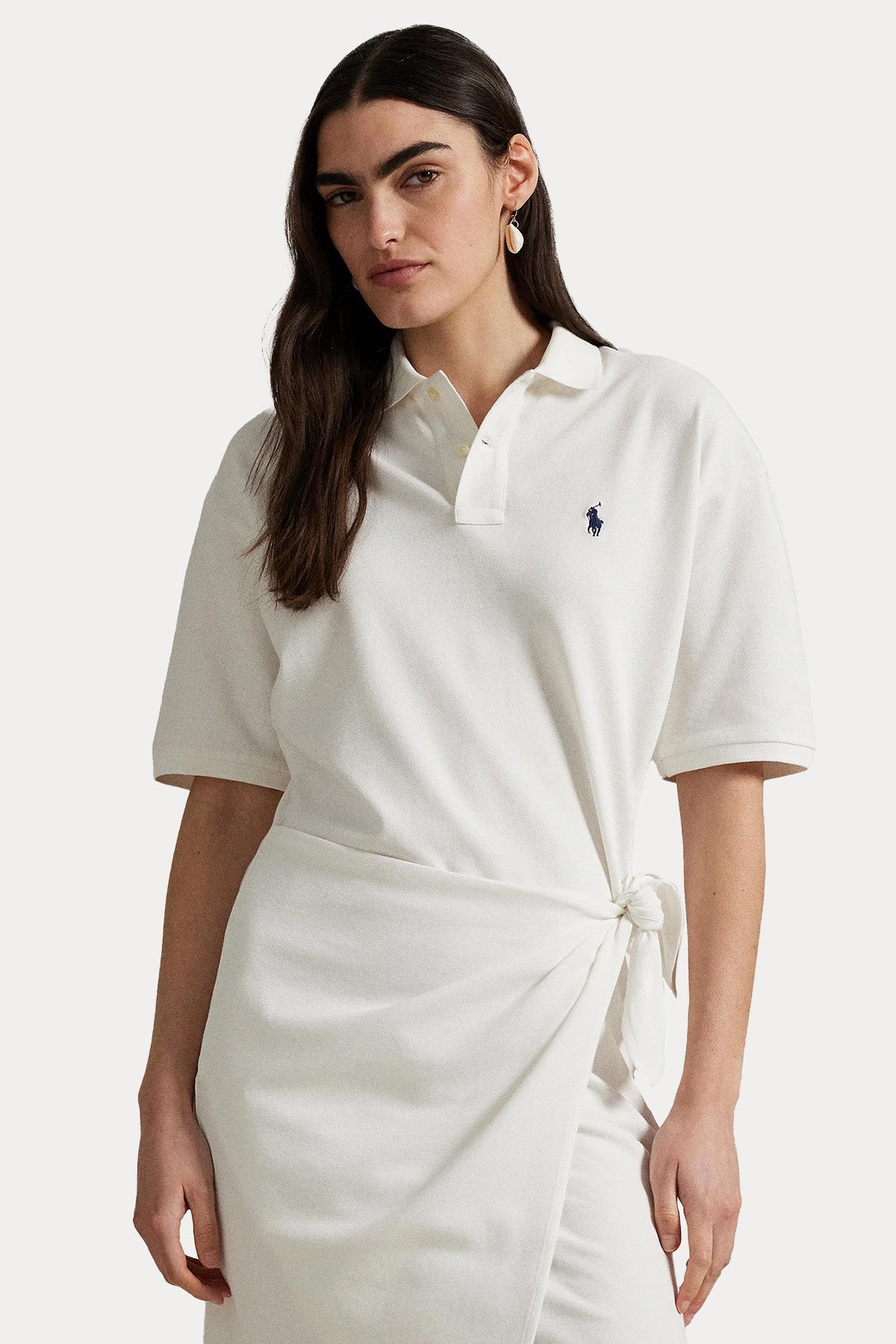 Polo Ralph Lauren Kruvaze Bağlamalı Polo Yaka Mini T-shirt Elbise