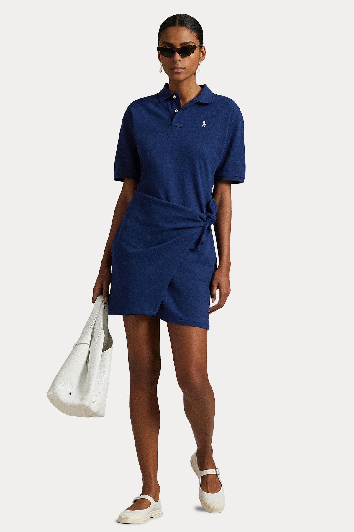 Polo Ralph Lauren Kruvaze Bağlamalı Polo Yaka Mini T-shirt Elbise