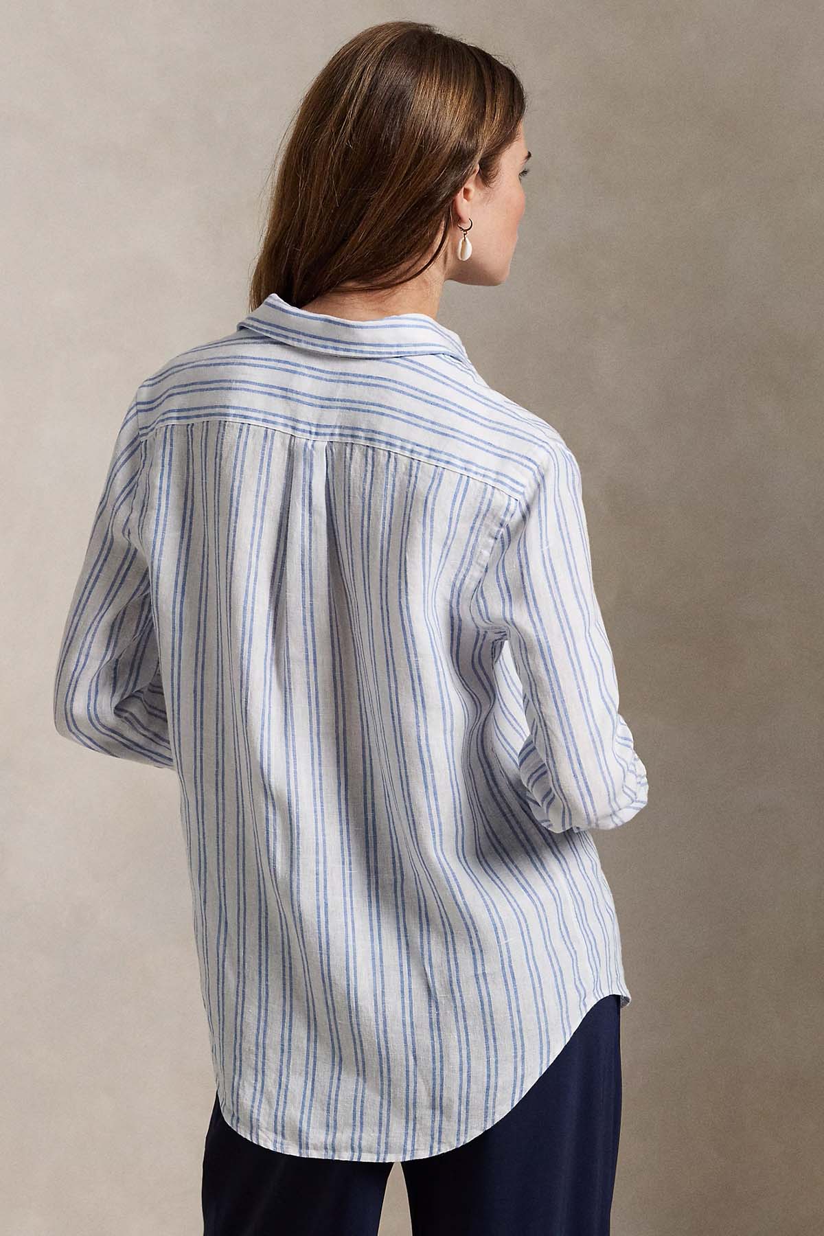 Polo Ralph Lauren Classic Fit Çizgili Keten Gömlek