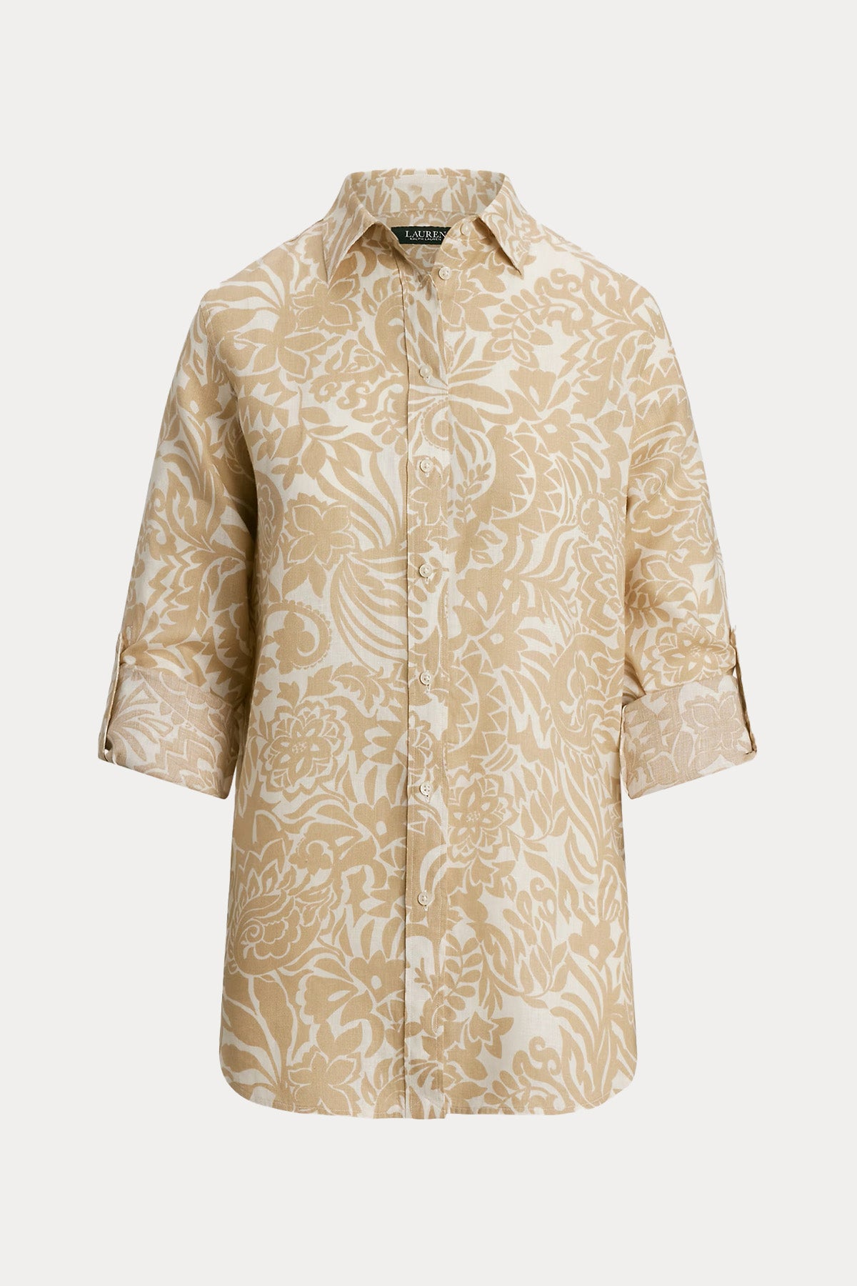 Polo Ralph Lauren Relaxed Fit Desenli Keten Gömlek