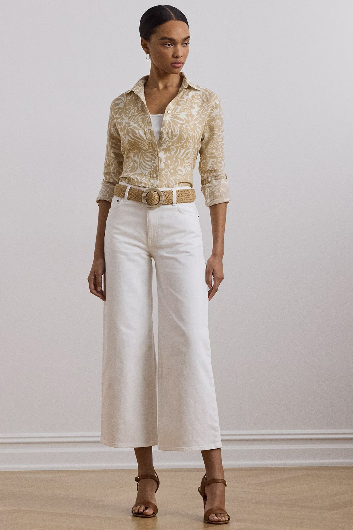 Polo Ralph Lauren Relaxed Fit Desenli Keten Gömlek