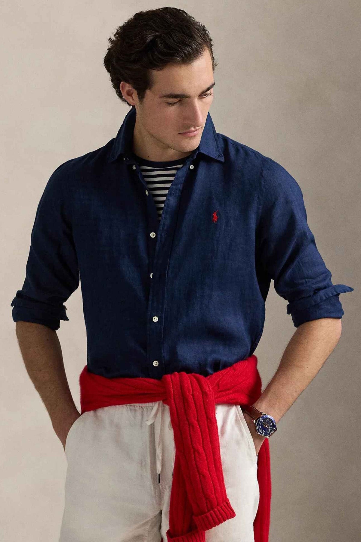 Polo Ralph Lauren Custom Fit Keten Gömlek