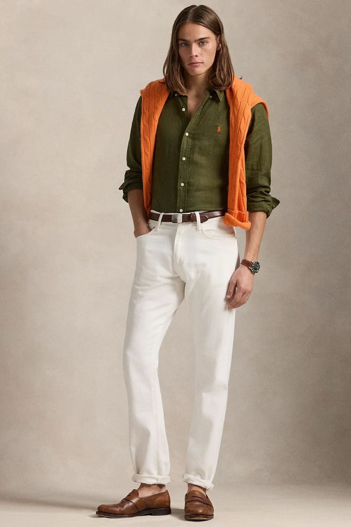 Polo Ralph Lauren Custom Fit Keten Gömlek