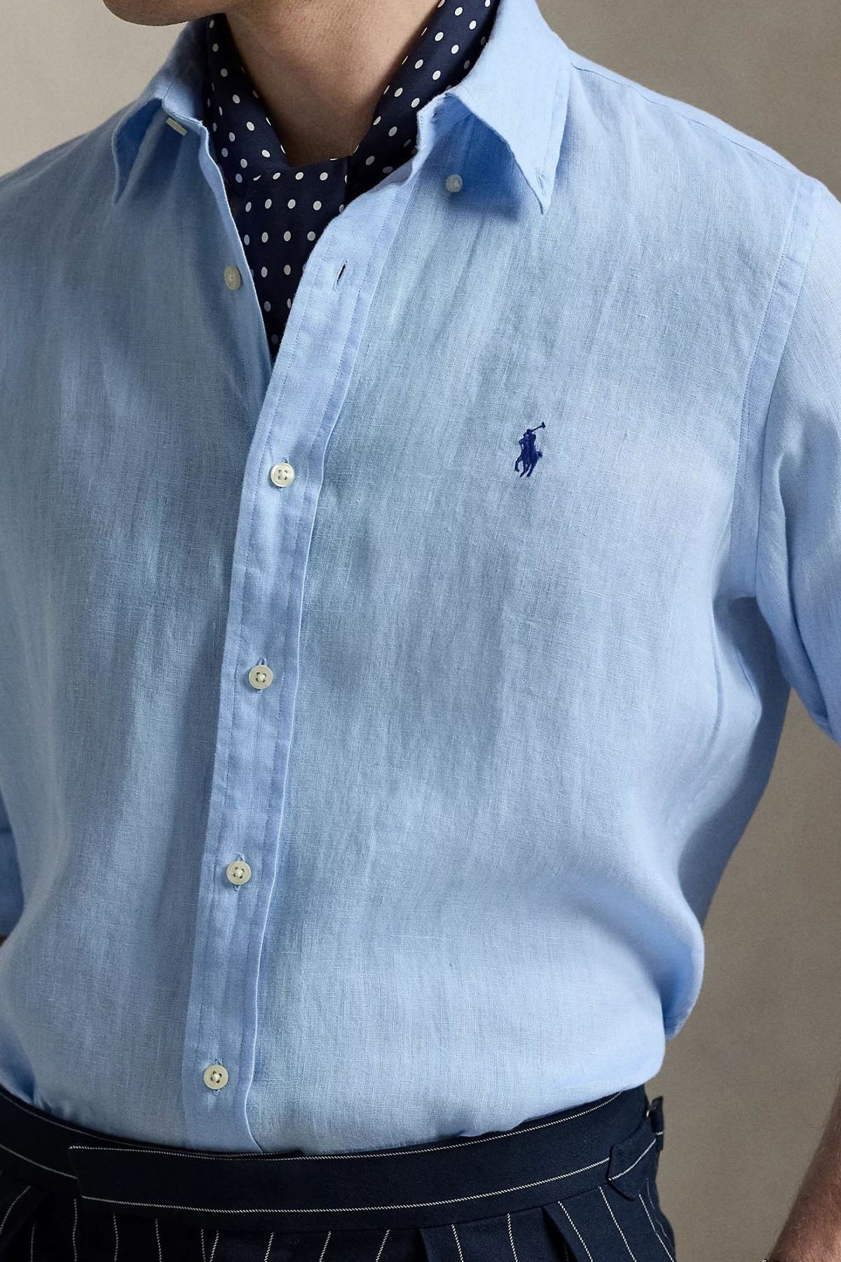 Polo Ralph Lauren Custom Fit Keten Gömlek-Gömlek-Libas