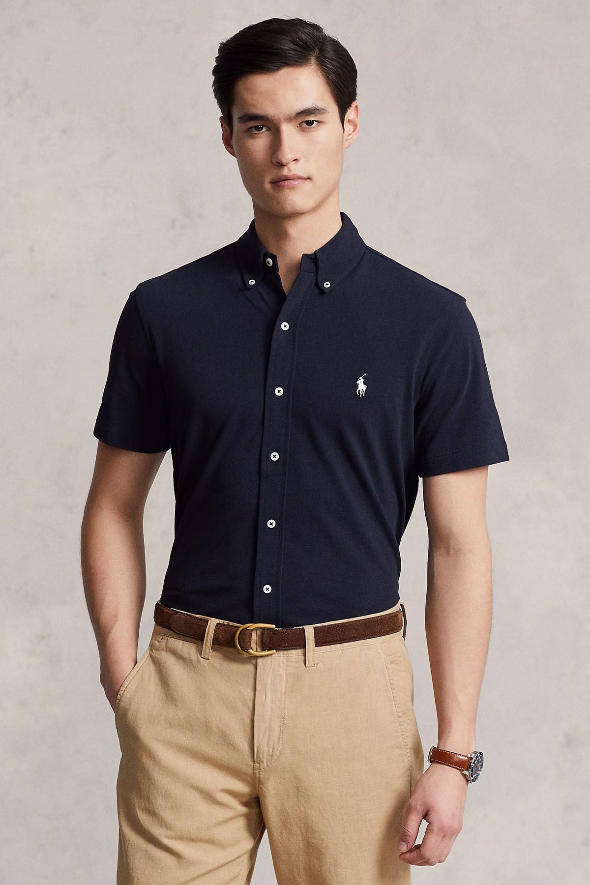 Polo Ralph Lauren Custom Fit Featherweight Mesh Kısa Kollu Gömlek-Gömlek-Libas