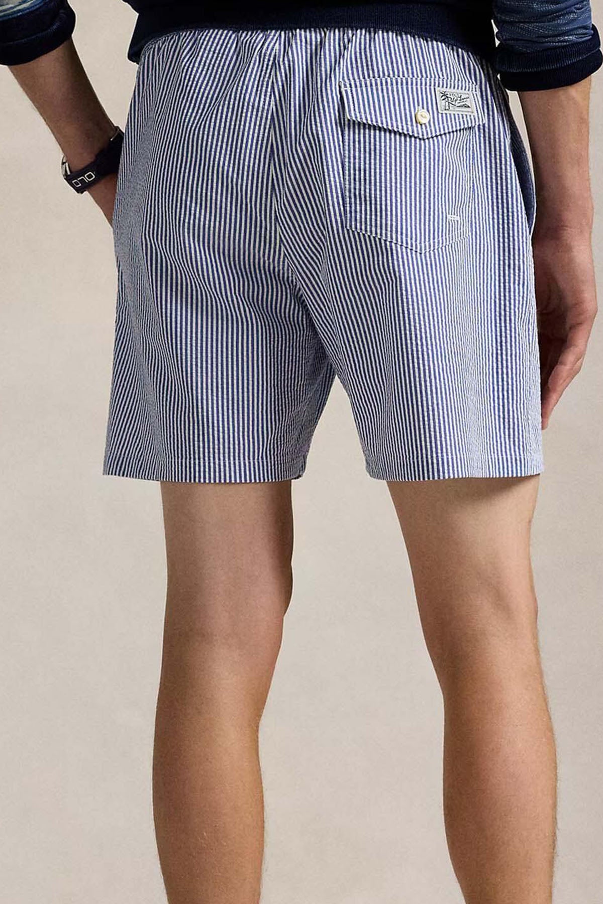 Polo Ralph Lauren Relaxed Fit Beli Lastikli Çizgili Streç Şort Mayo