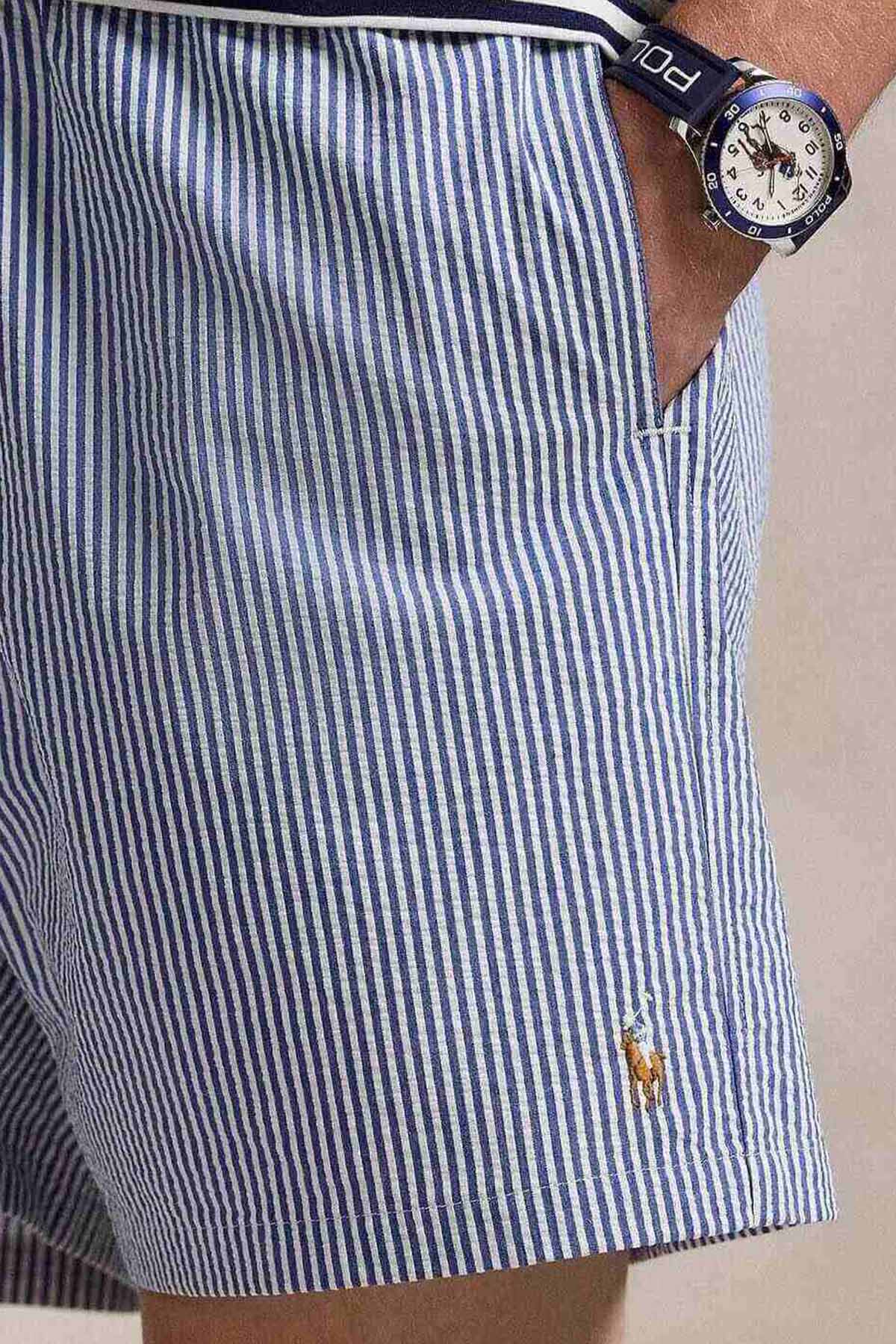 Polo Ralph Lauren Relaxed Fit Beli Lastikli Çizgili Streç Şort Mayo