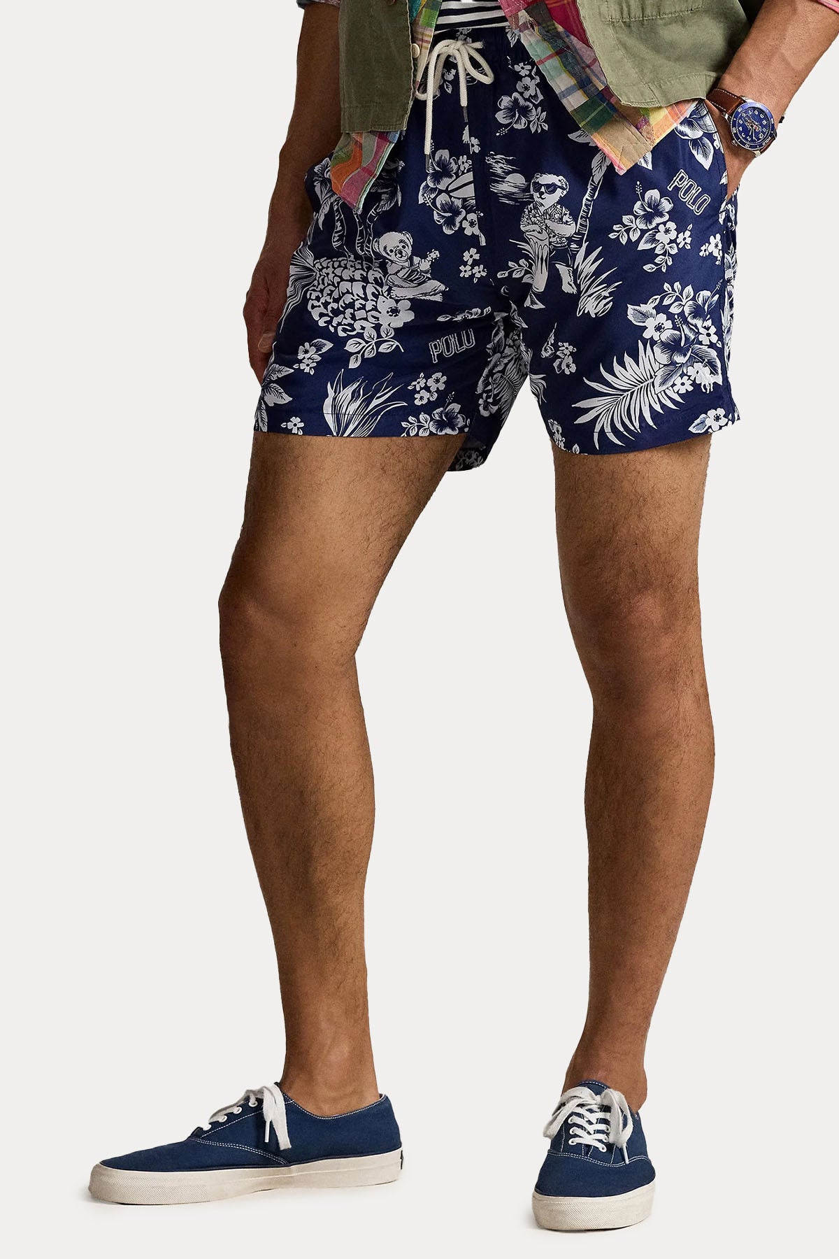 Polo Ralph Lauren Relaxed Fit Beli Lastikli Desenli Şort Mayo