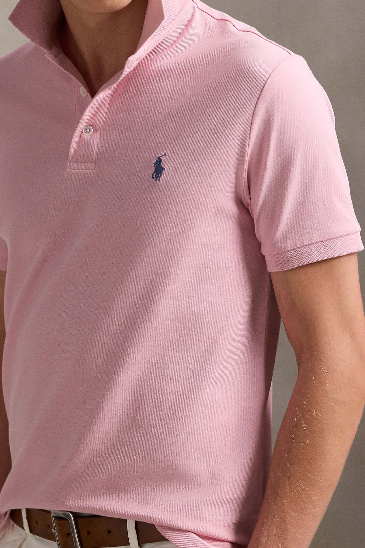 Polo Ralph Lauren Custom Slim Fit Stretch Mesh Polo Yaka T-shirt