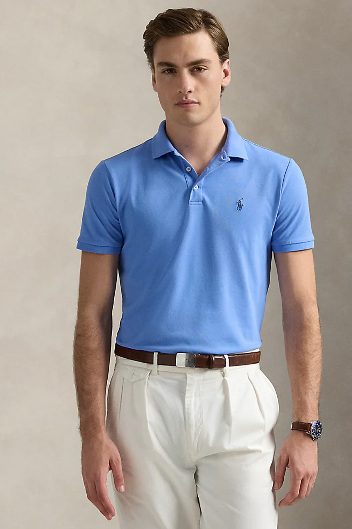 Polo Ralph Lauren Custom Slim Fit Stretch Mesh Polo Yaka T-shirt