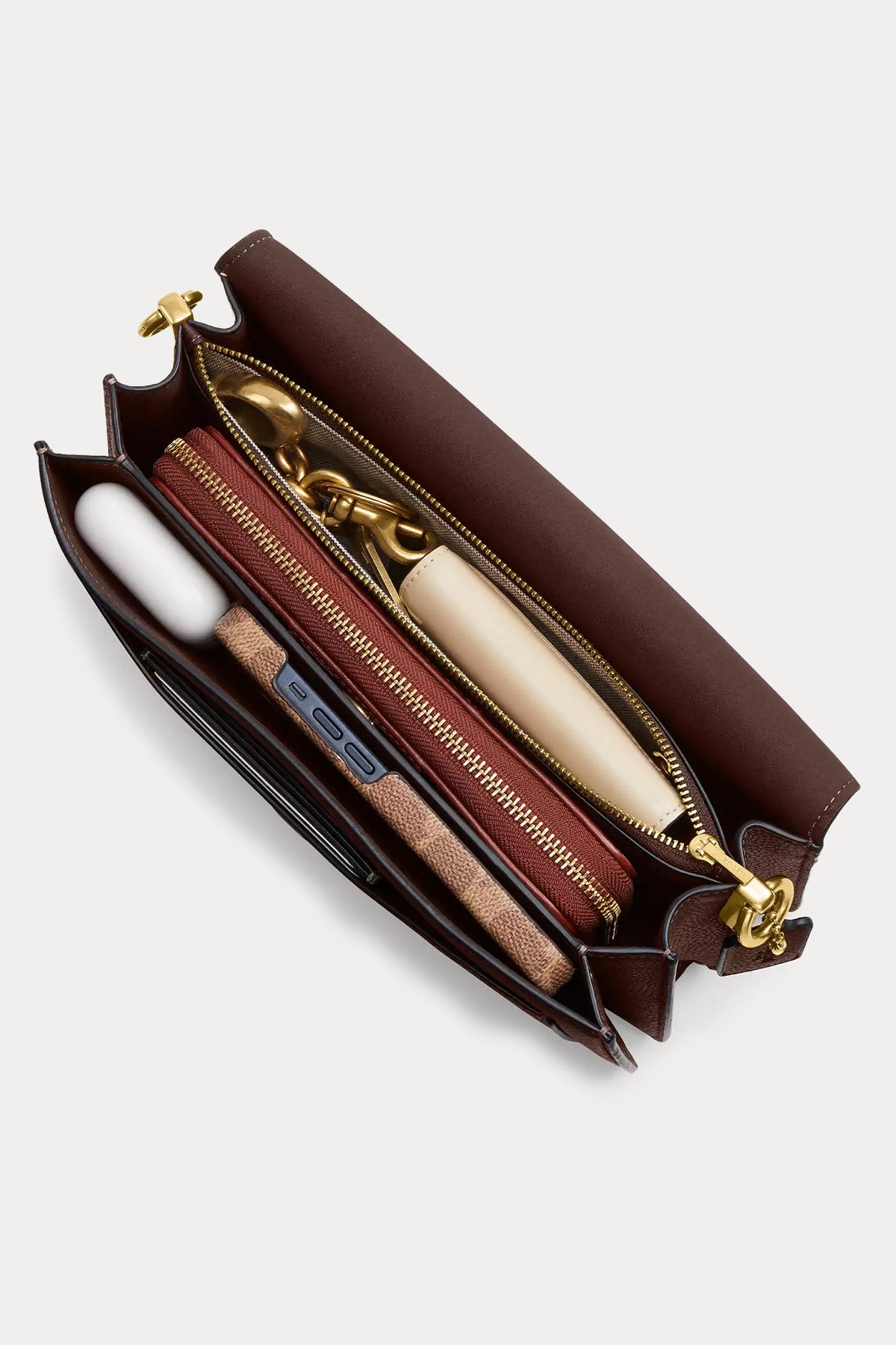 Coach Logolu Deri Omuz Çantası