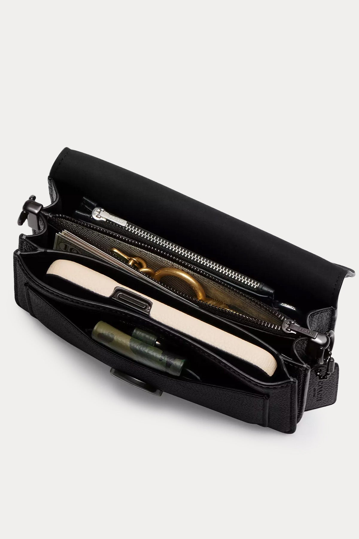 Coach Logolu Deri Omuz Çantası