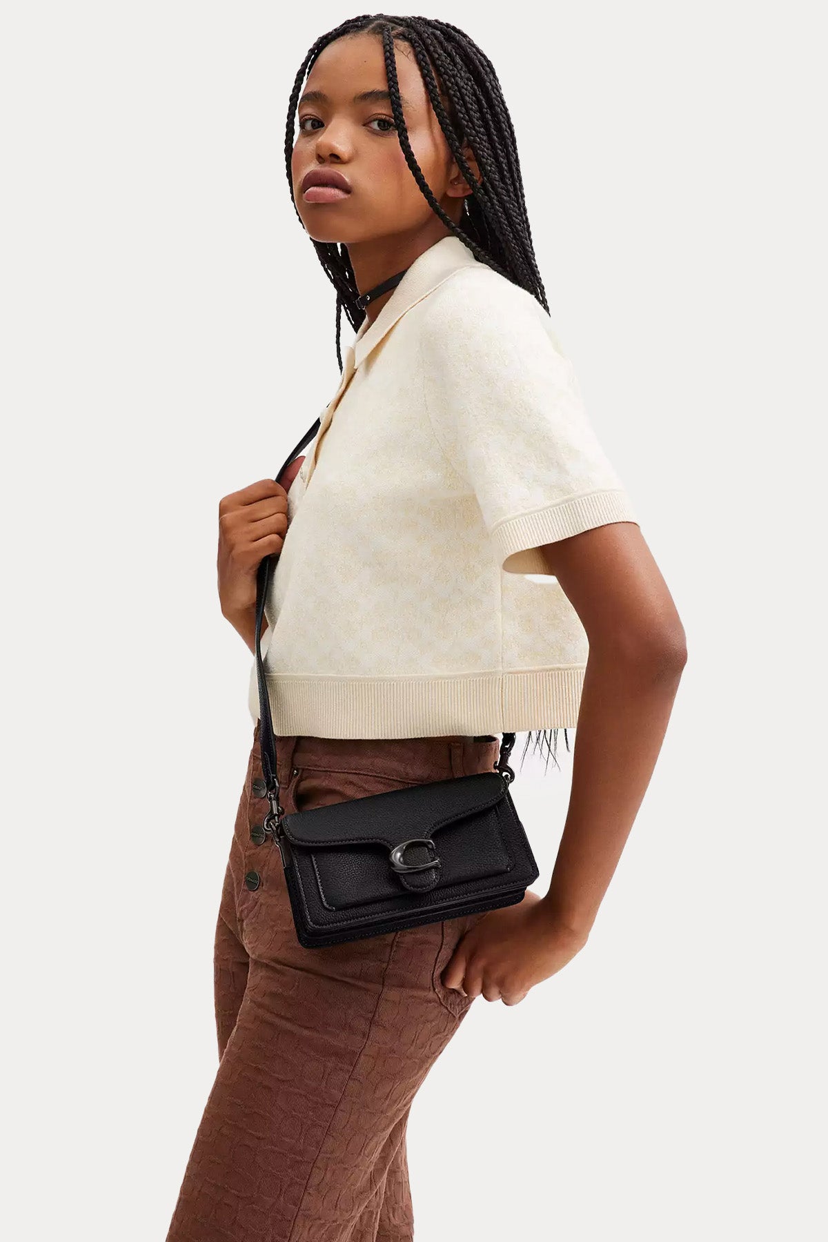 Coach Logolu Deri Omuz Çantası