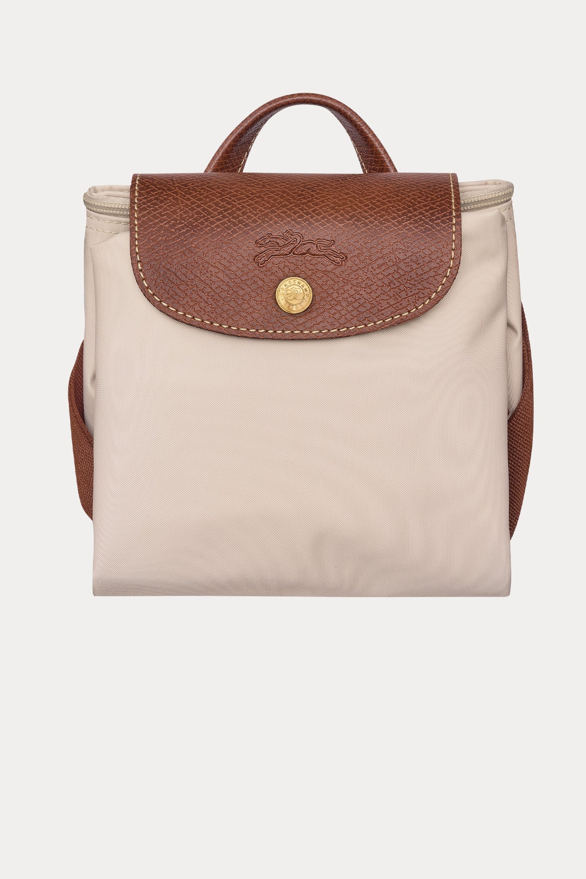 Longchamp Deri Detaylı Logolu Sırt Çantası