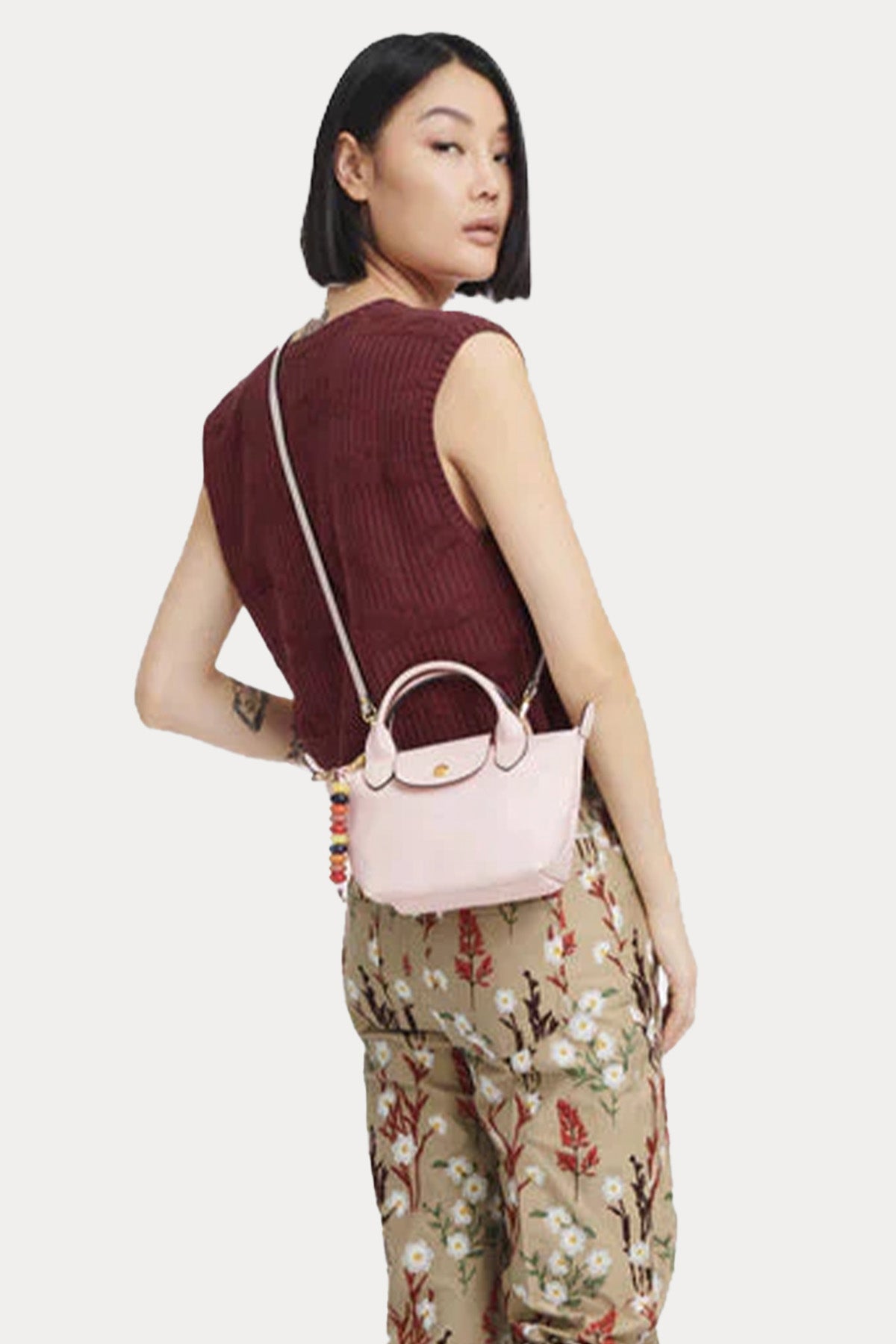 Longchamp Logolu Mini Deri Çanta