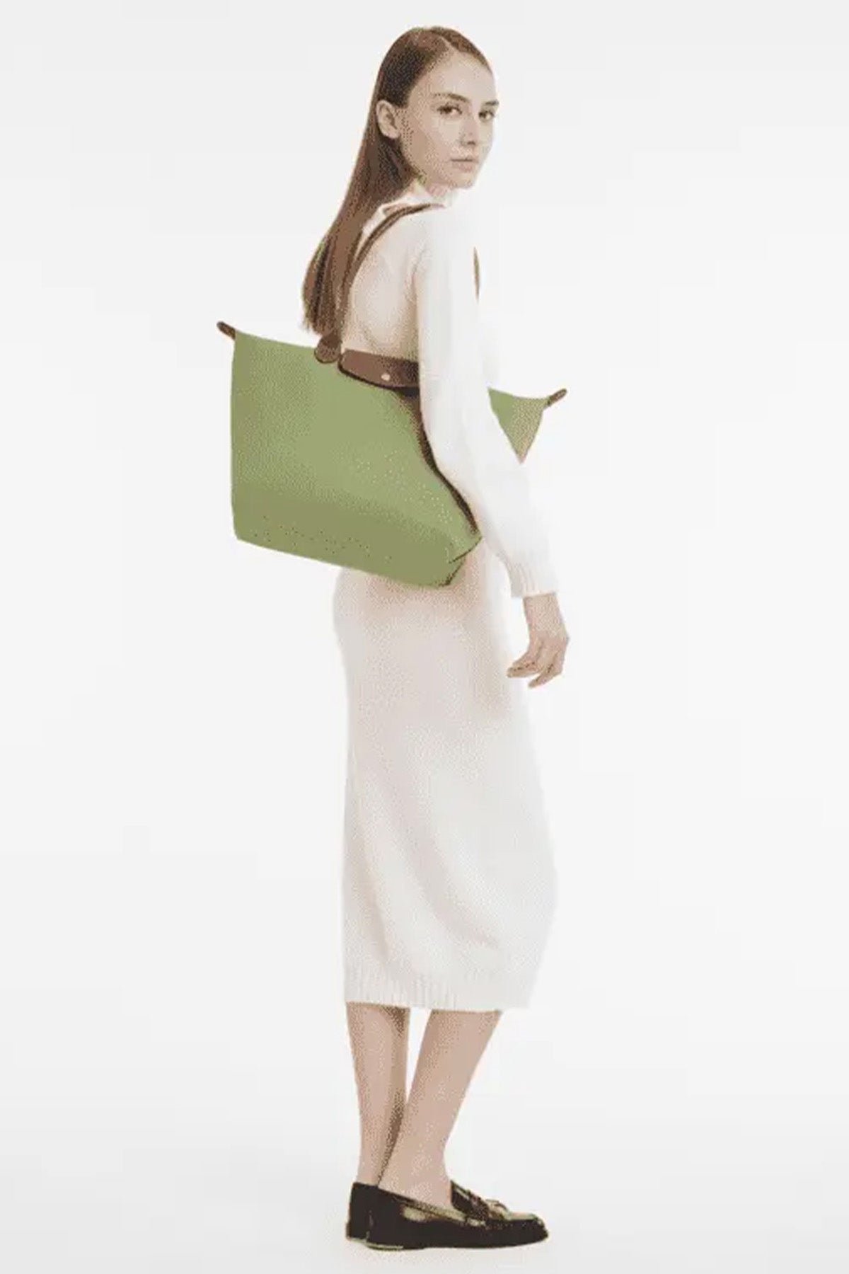 Longchamp Deri Detaylı Logolu Omuz Çantası