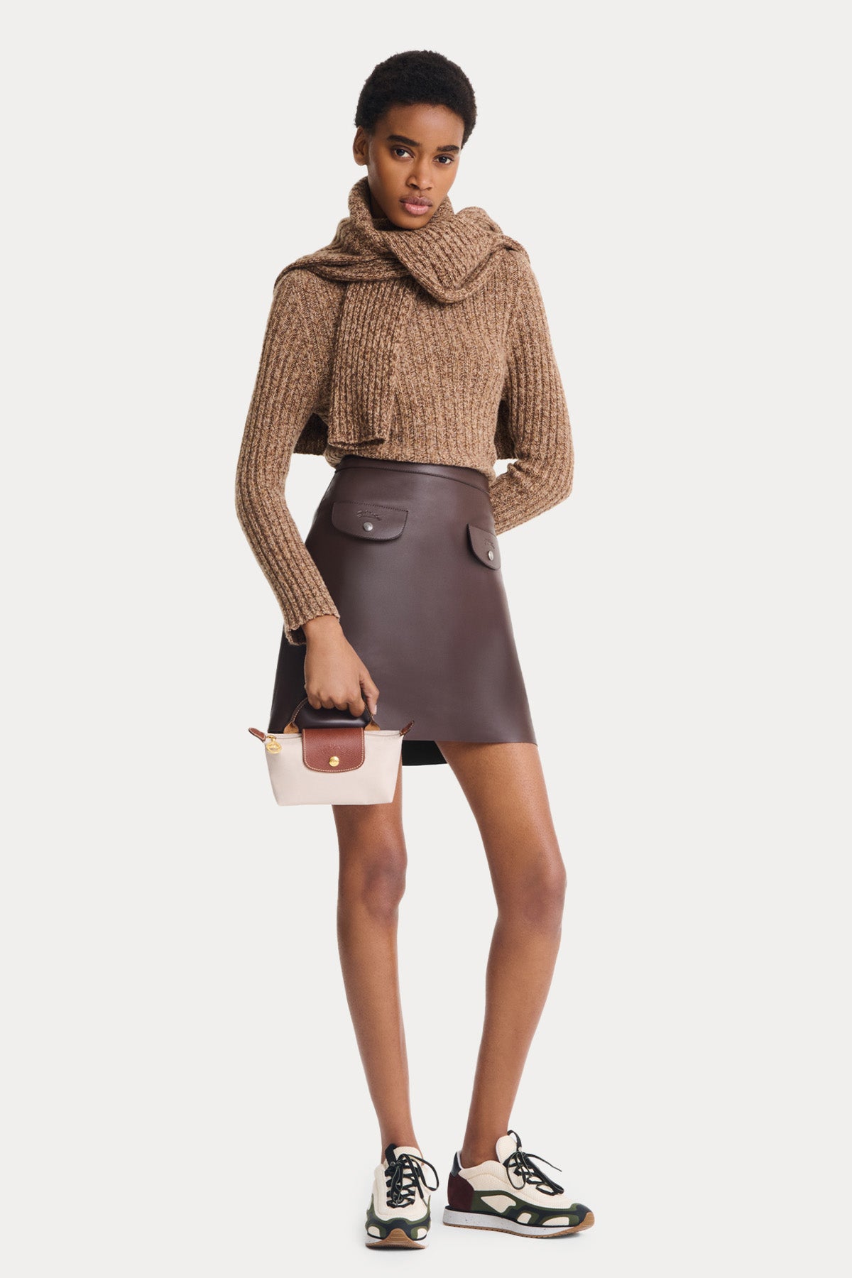 Longchamp Deri Detaylı Logolu El Çantası