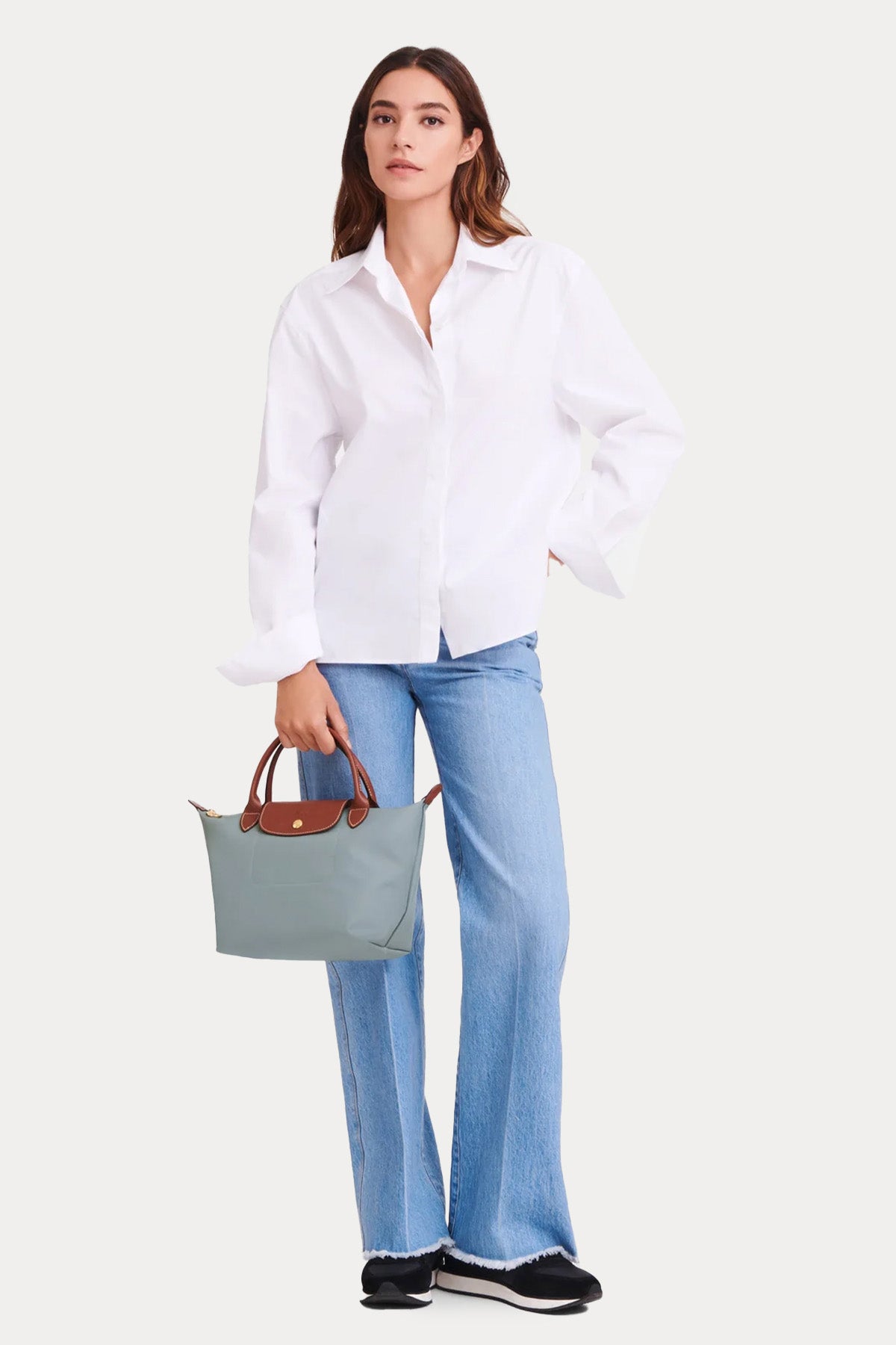 Longchamp Deri Detaylı Logolu El Çantası