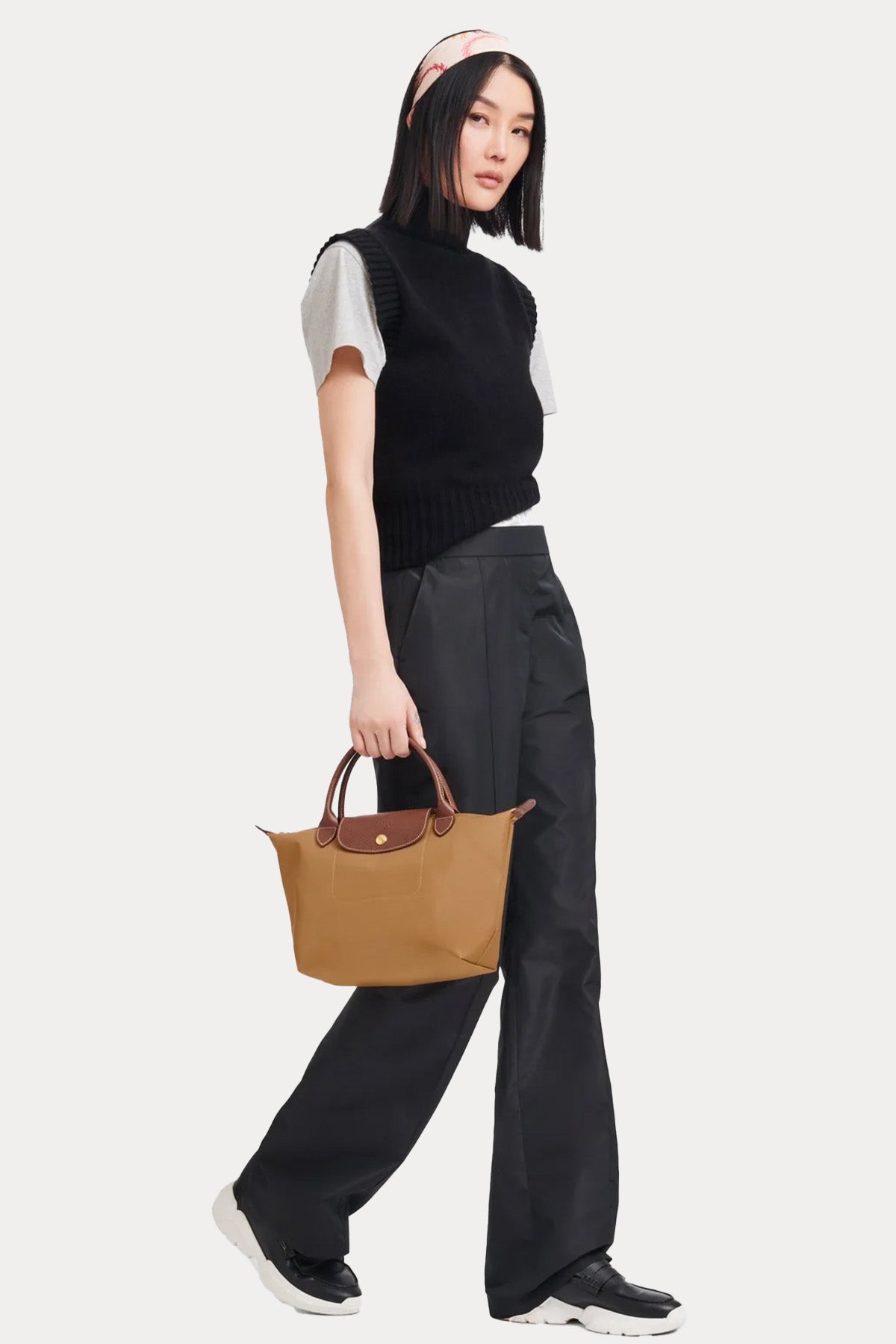 Longchamp Deri Detaylı Logolu El Çantası