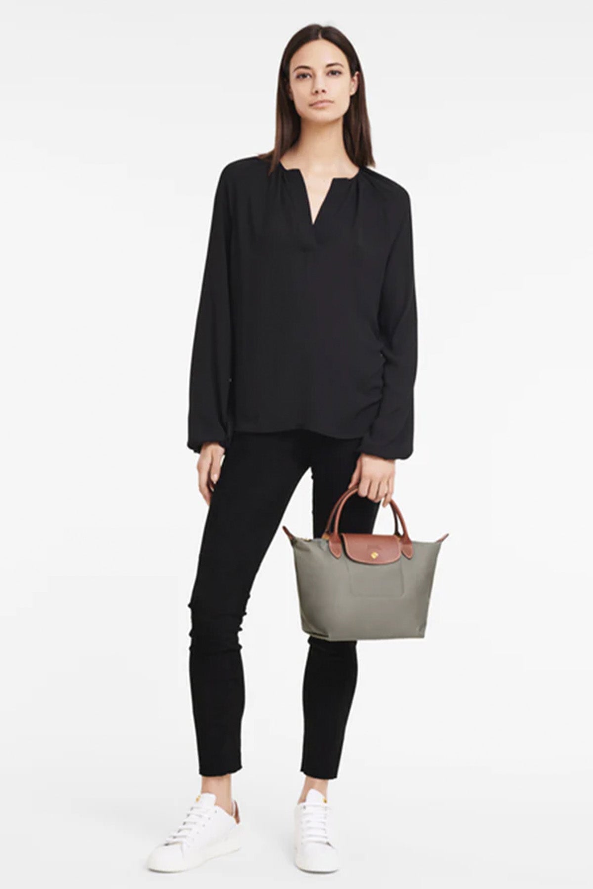 Longchamp Deri Detaylı Logolu El Çantası