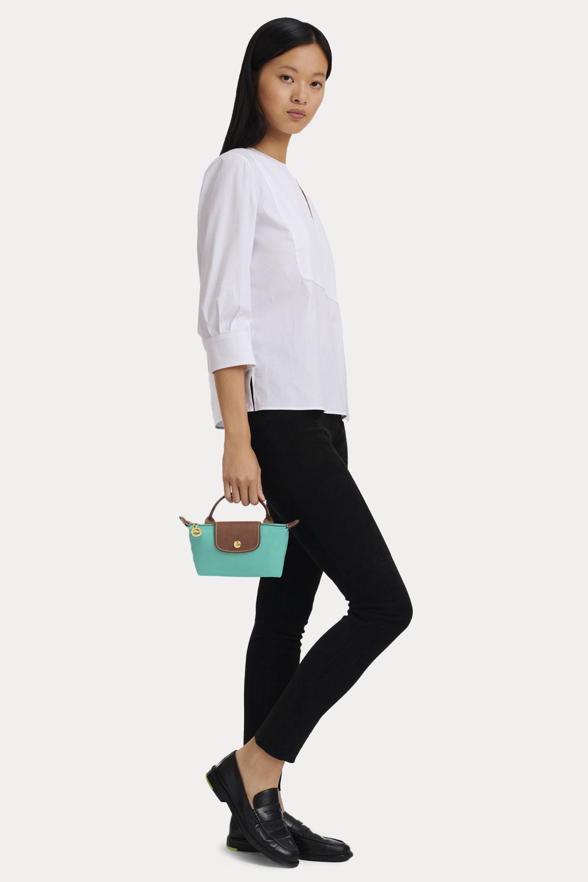 Longchamp Deri Detaylı Logolu El Çantası