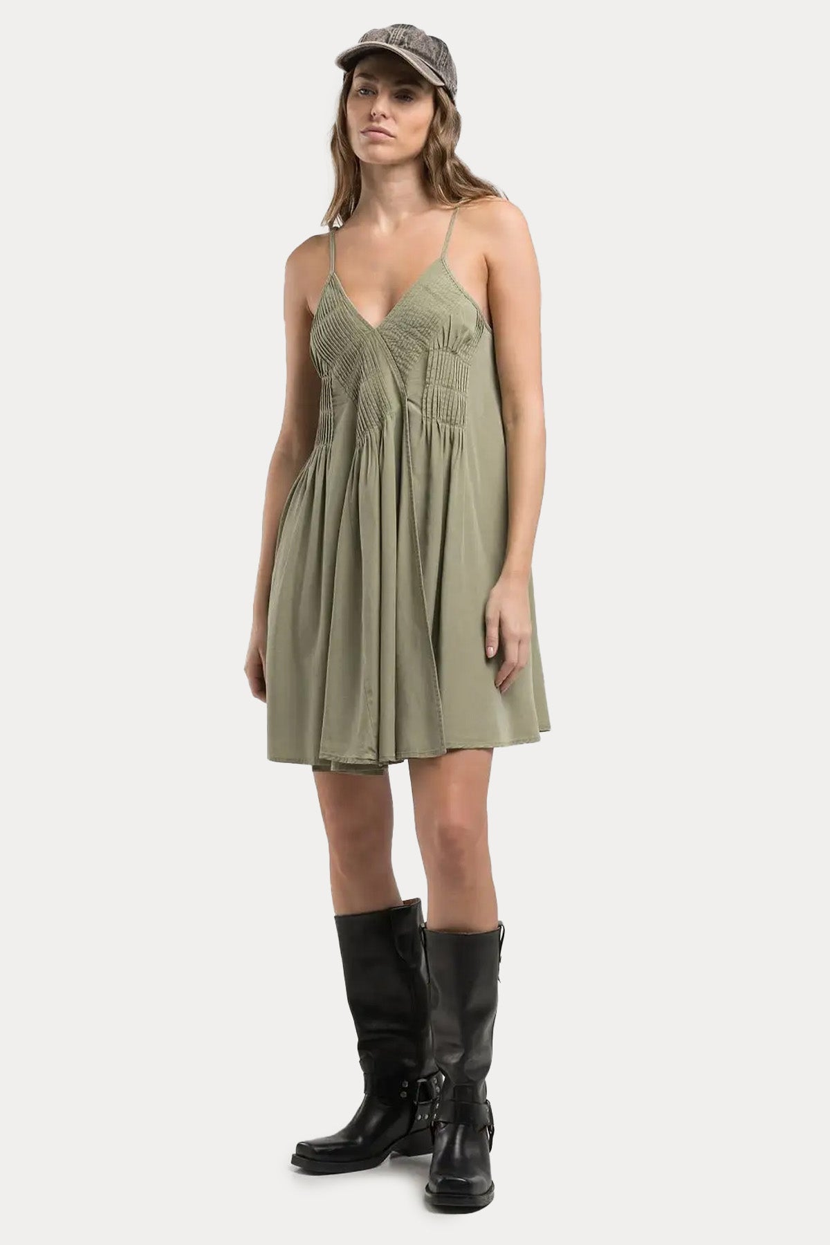 Replay Askılı Mini Keten Elbise