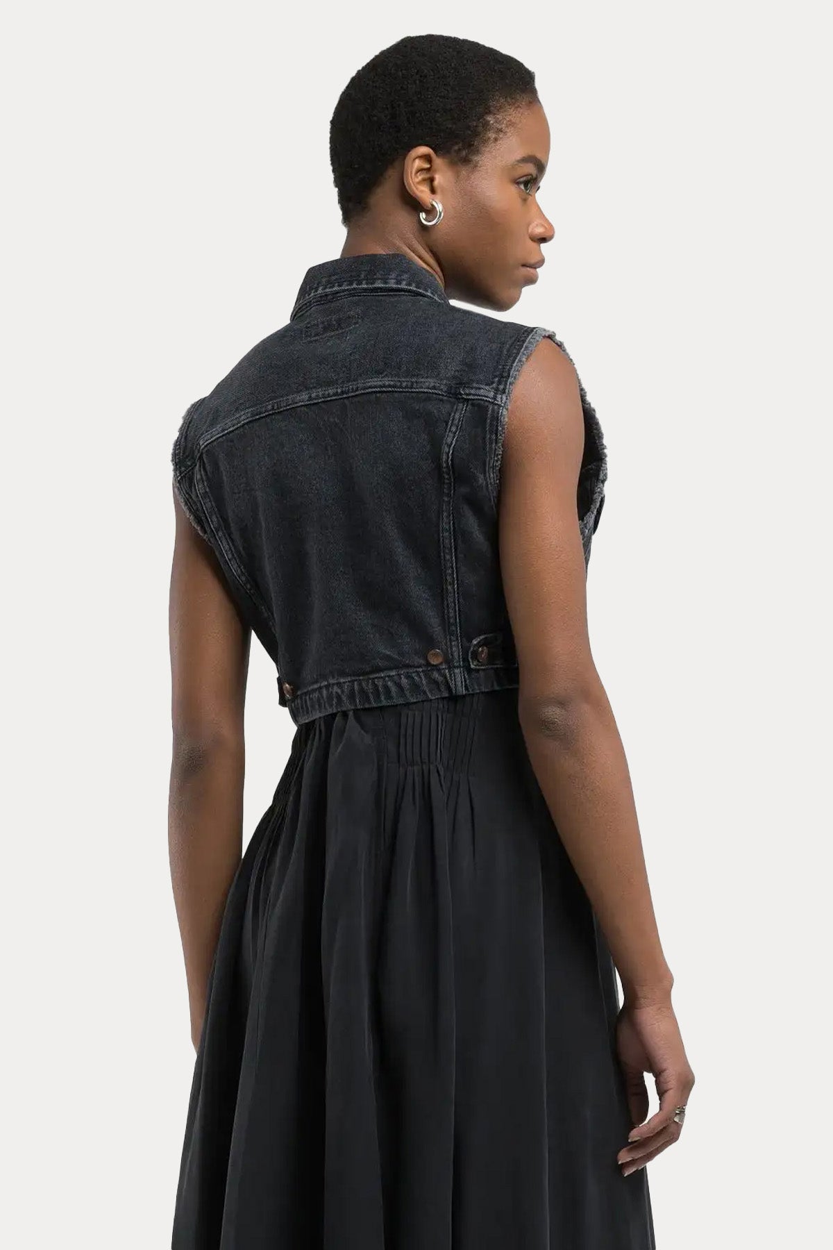 Replay Crop Denim Yelek-Yelek-Libas