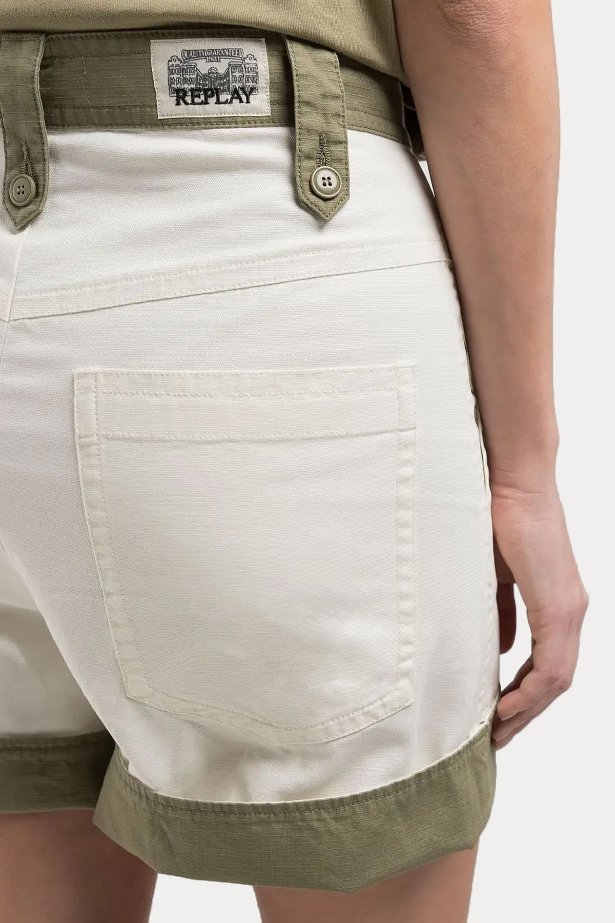 Replay Comfort Fit Yüksek Bel Yandan Cepli Şort