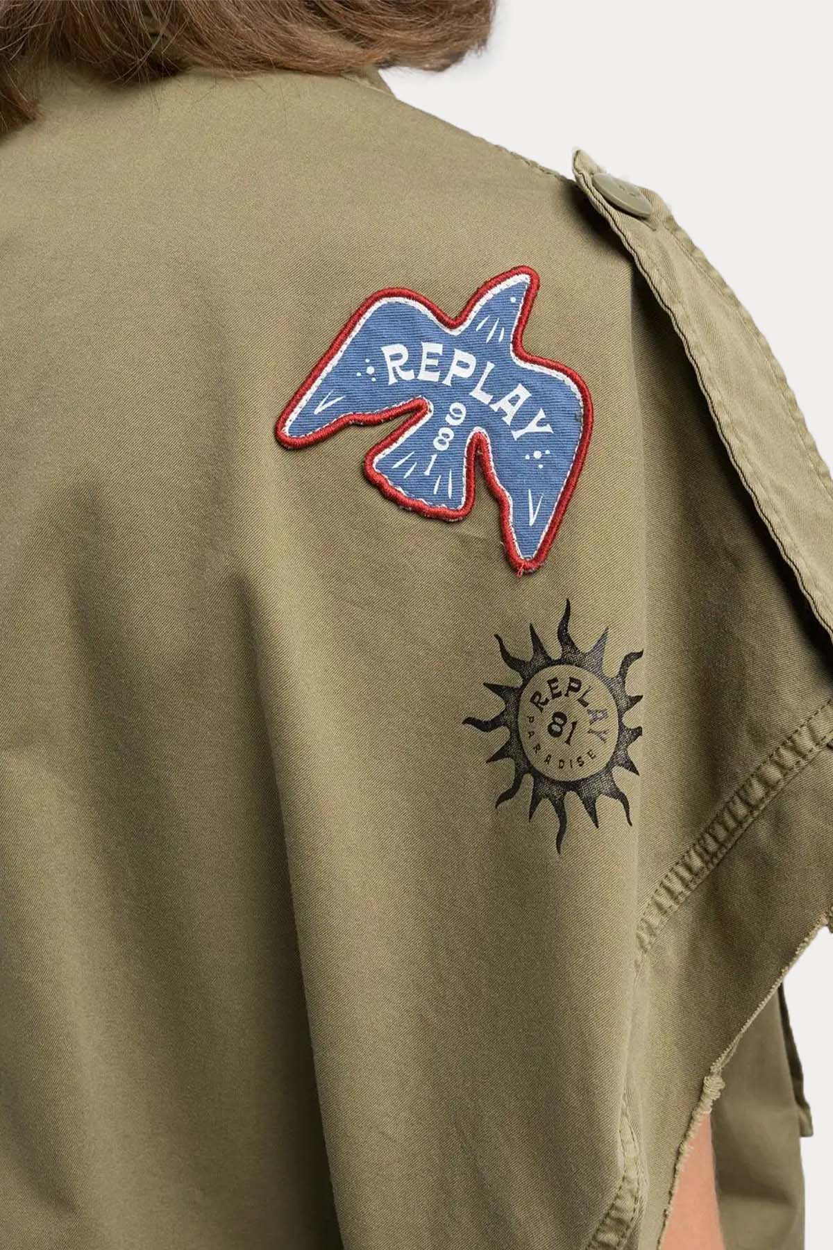 Replay Geniş Kesim Yama Logo Desenli Gömlek Ceket-Gömlek-Libas