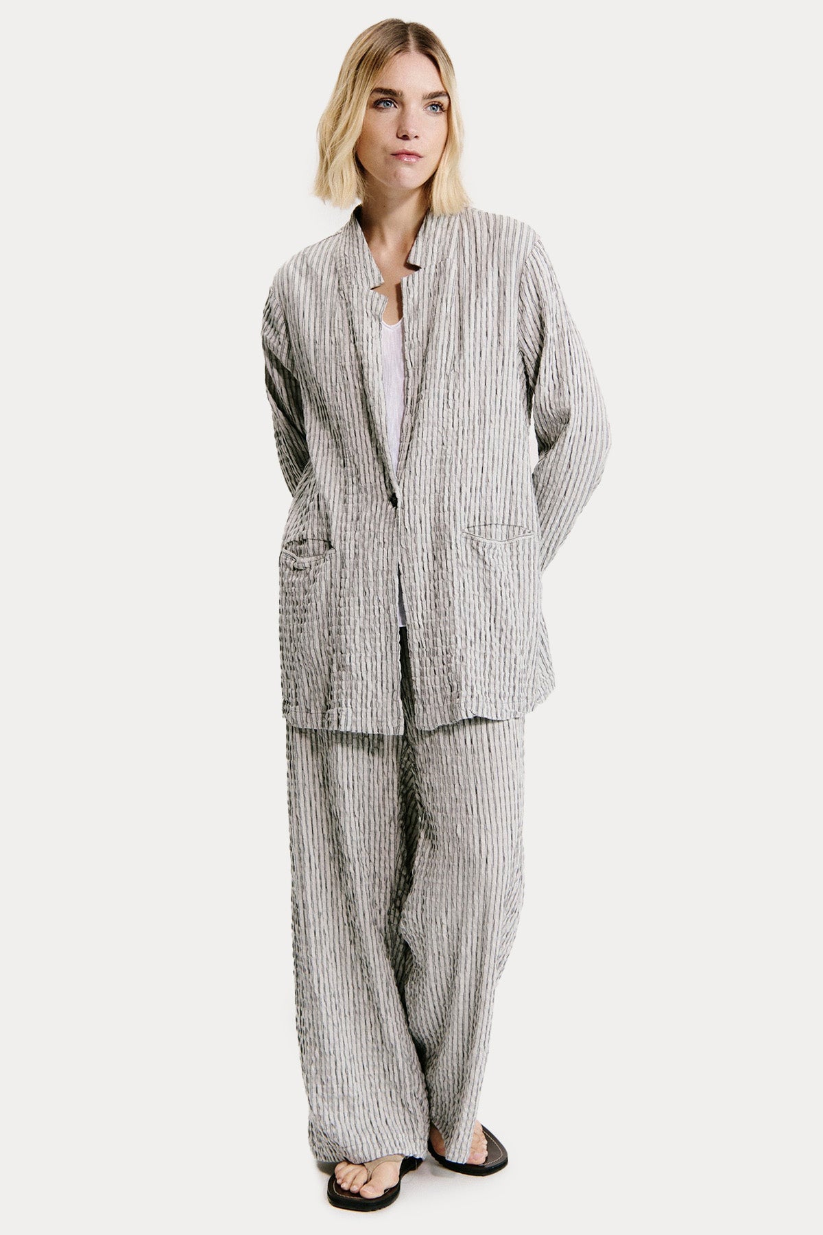 Transit Relaxed Gofre Kumaş Spor Blazer Ceket