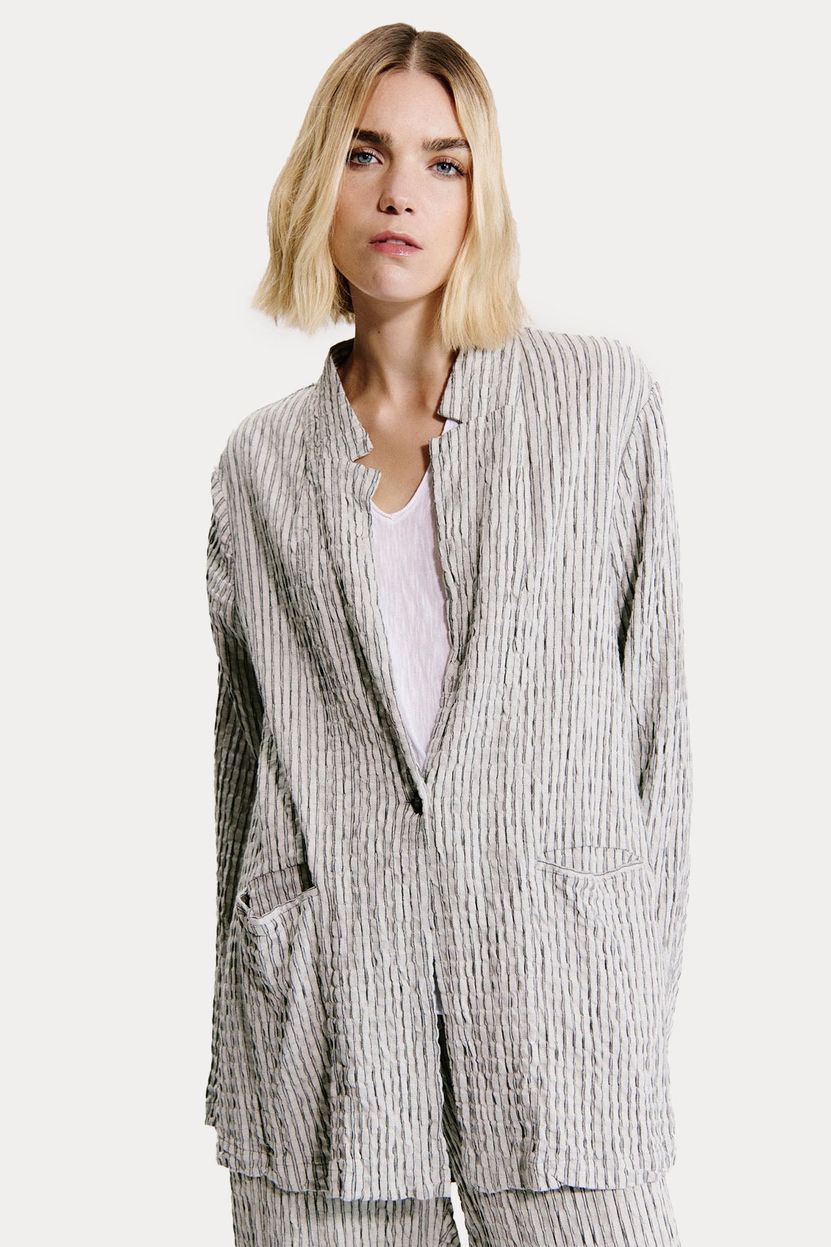 Transit Relaxed Gofre Kumaş Spor Blazer Ceket