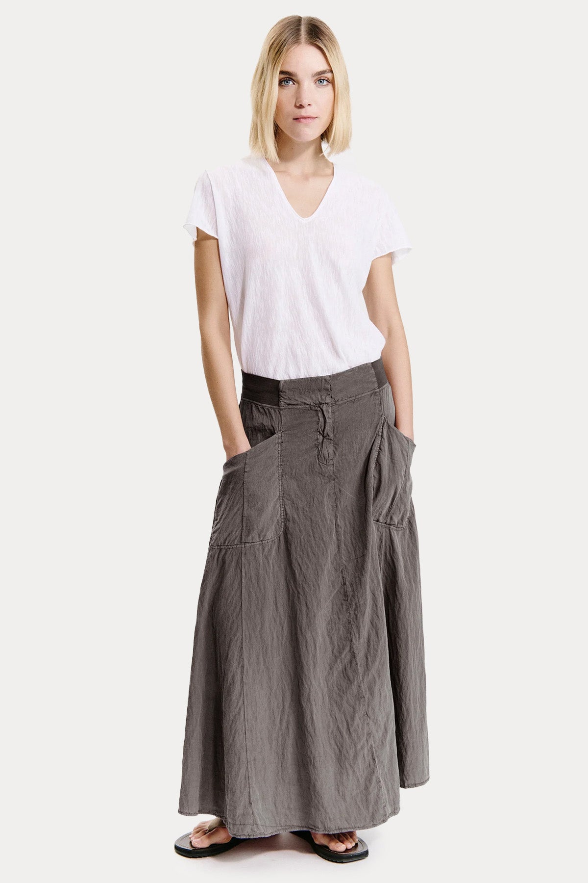 Transit Maxi Beli Lastikli İpek Etek