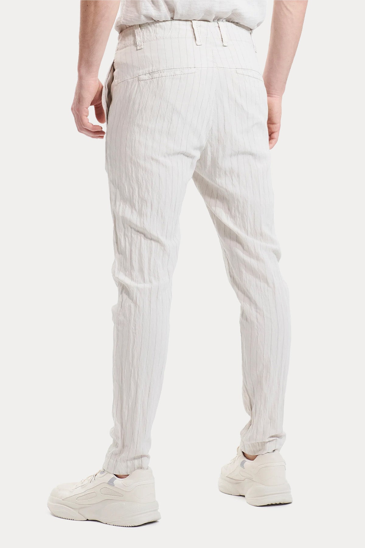 Transit Slim Fit Çizgili Yandan Cepli Pantolon