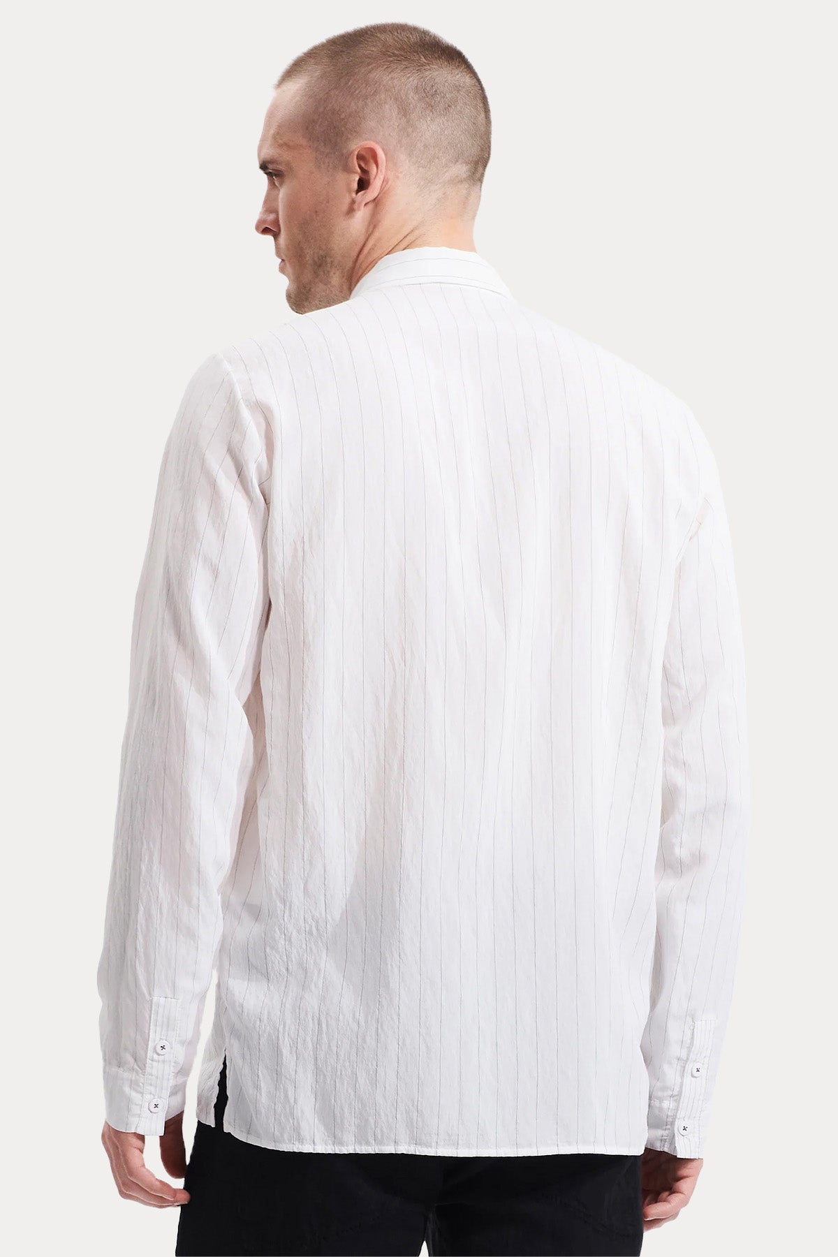 Transit Relaxed Fit Cep Detaylı Çizgili Gömlek-Gömlek-Libas
