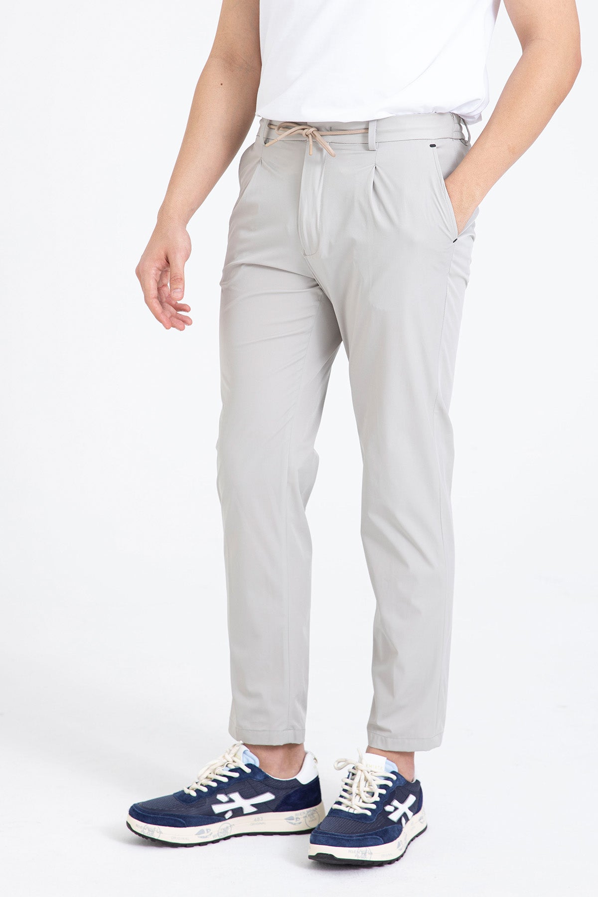 Manuel Ritz Slim Fit Beli Lastikli Tek Pile Yandan Cepli Streç Pantolon