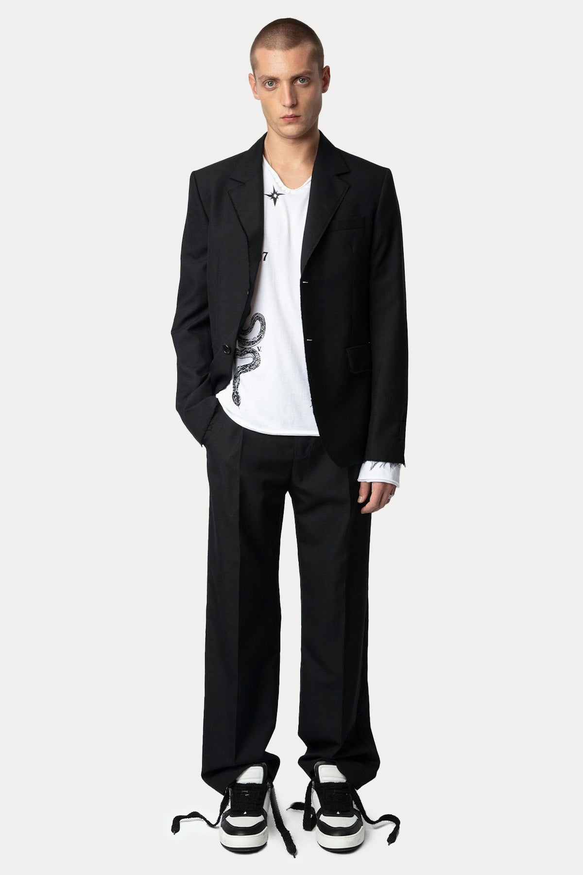 Zadig & Voltaire Düğmeli V Yaka Logolu T-shirt