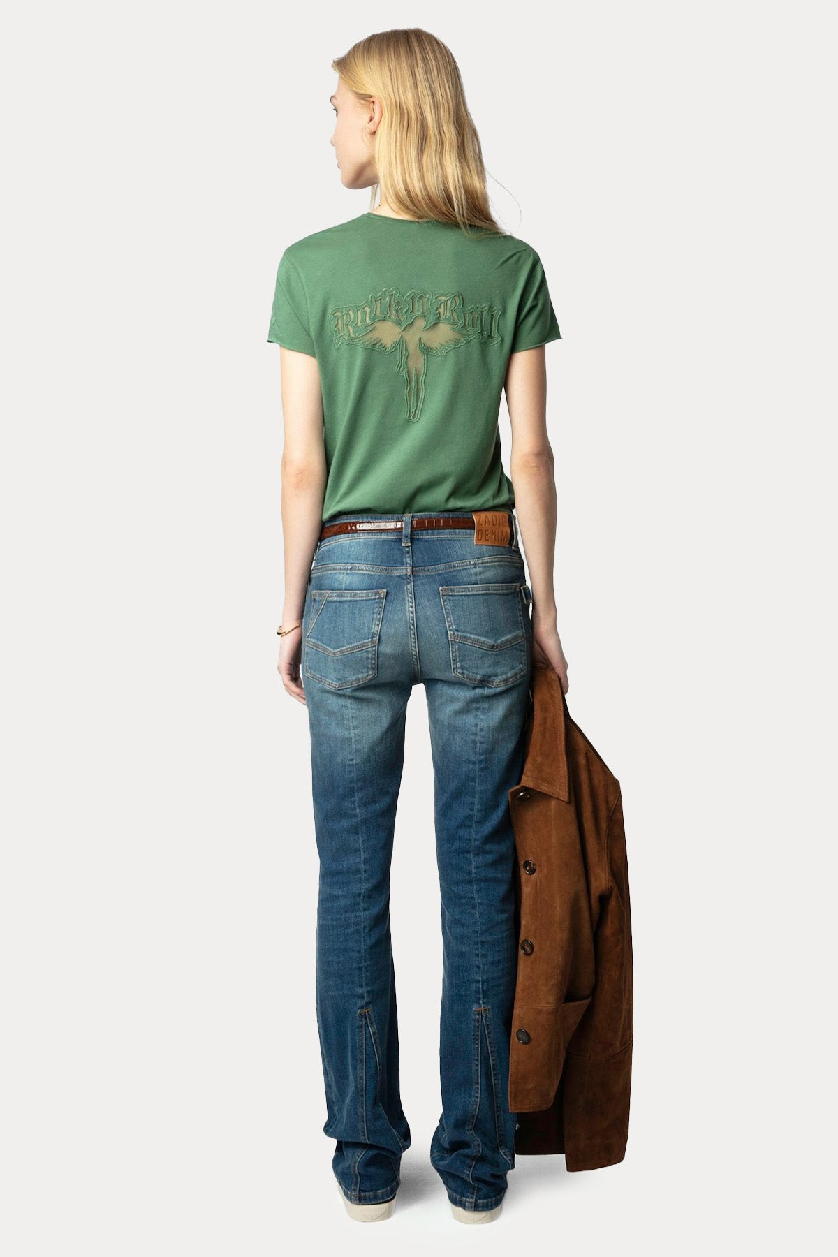 Zadig & Voltaire Sırtta Dantel Nakış Logolu V Yaka T-shirt