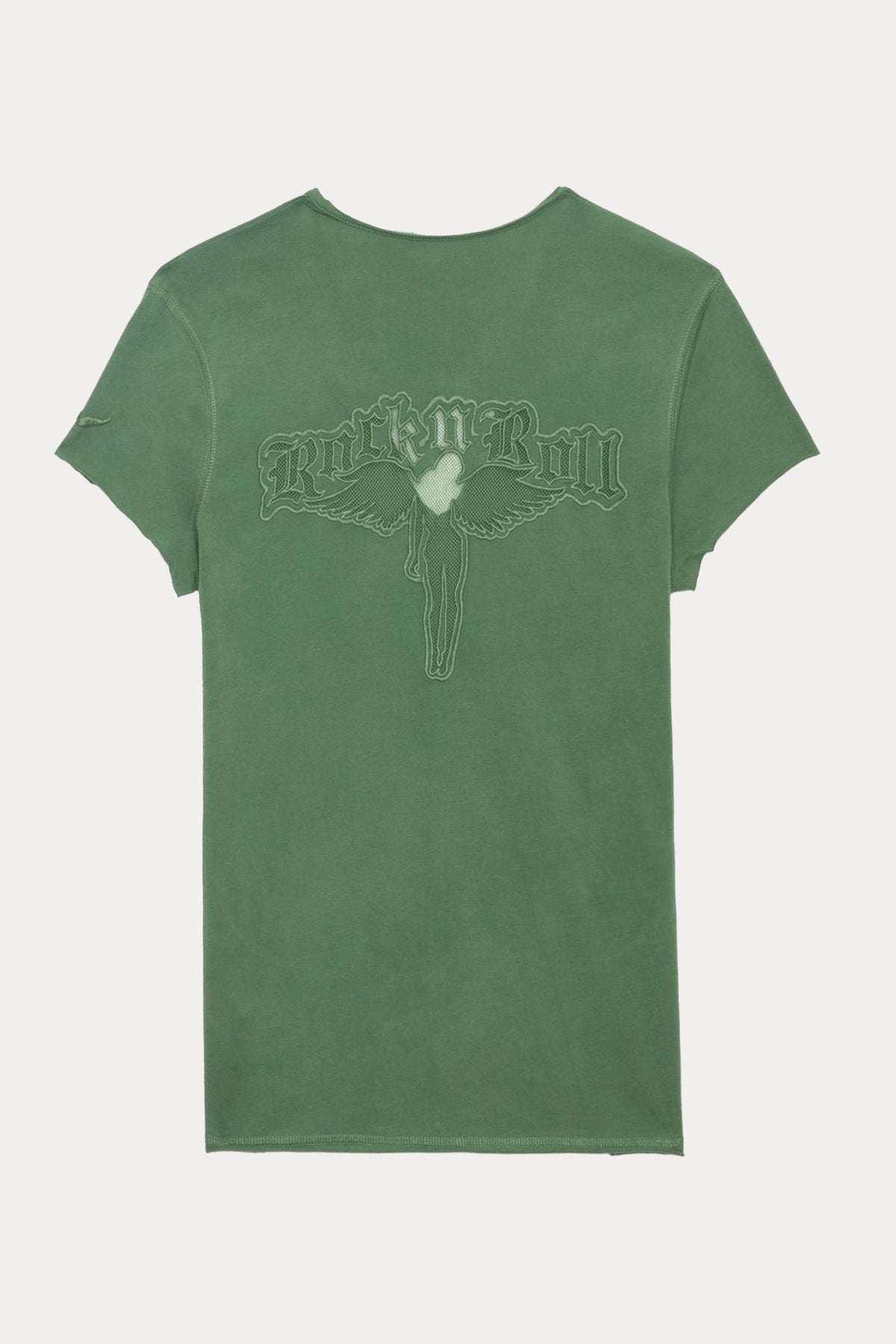 Zadig & Voltaire Sırtta Dantel Nakış Logolu V Yaka T-shirt