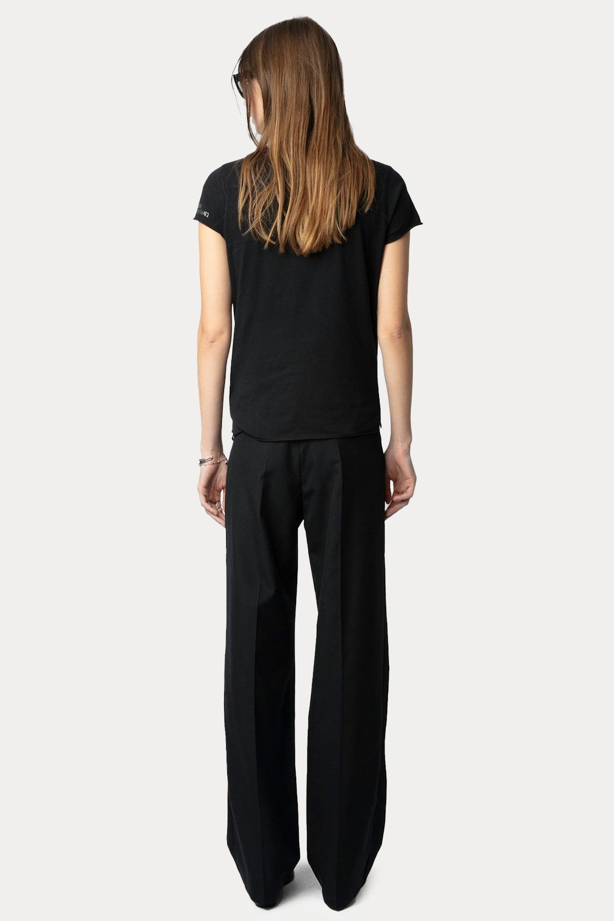 Zadig & Voltaire Parlak Taşlı Logo Desenli T-shirt