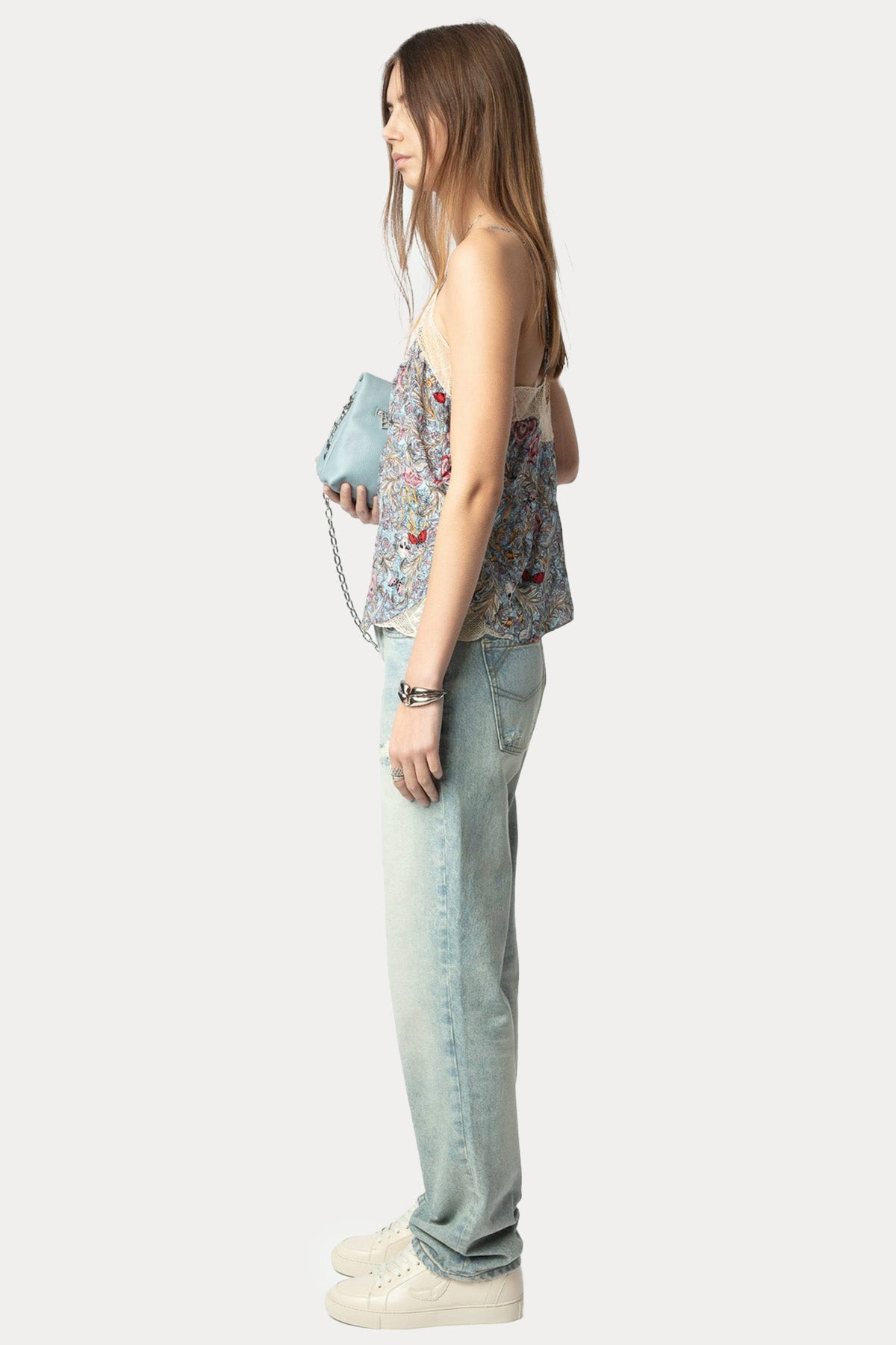 Zadig & Voltaire Desenli Dantel Nakış Askılı Bluz