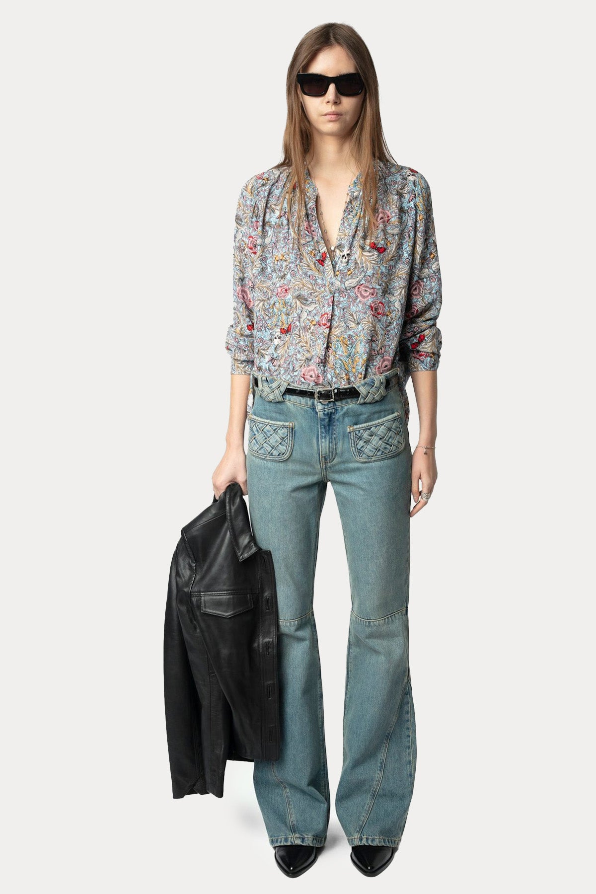 Zadig & Voltaire Hakim V Yaka Desenli Bluz