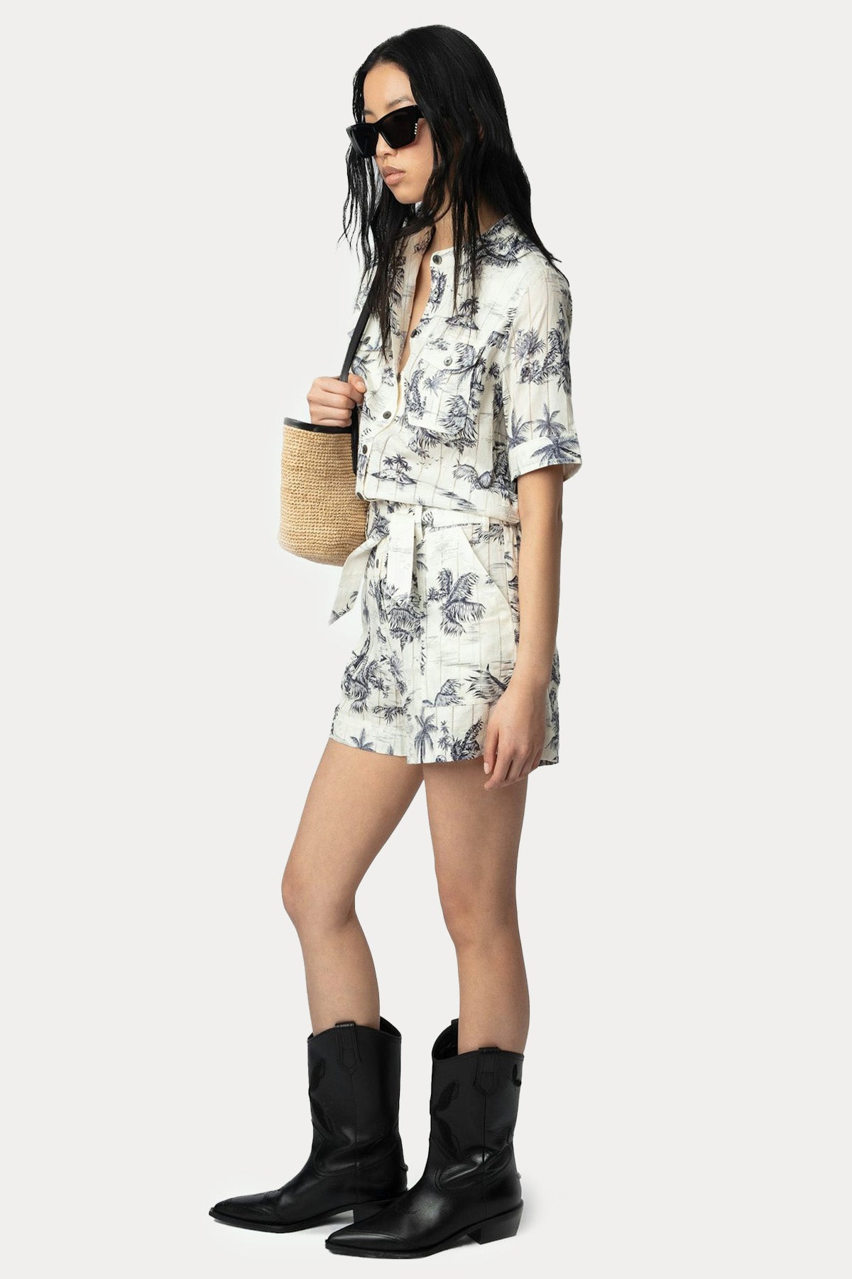 Zadig & Voltaire Palmiye Temalı Kemerli Tulum