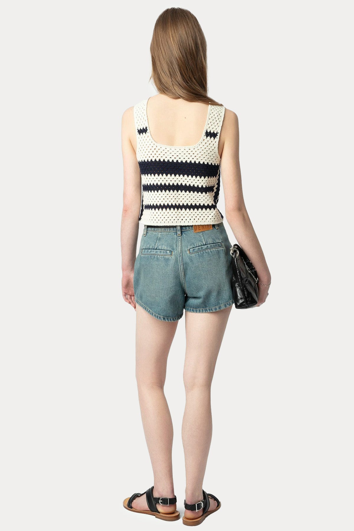 Zadig & Voltaire Logolu Örgü Crop Bluz KWTO01119 102