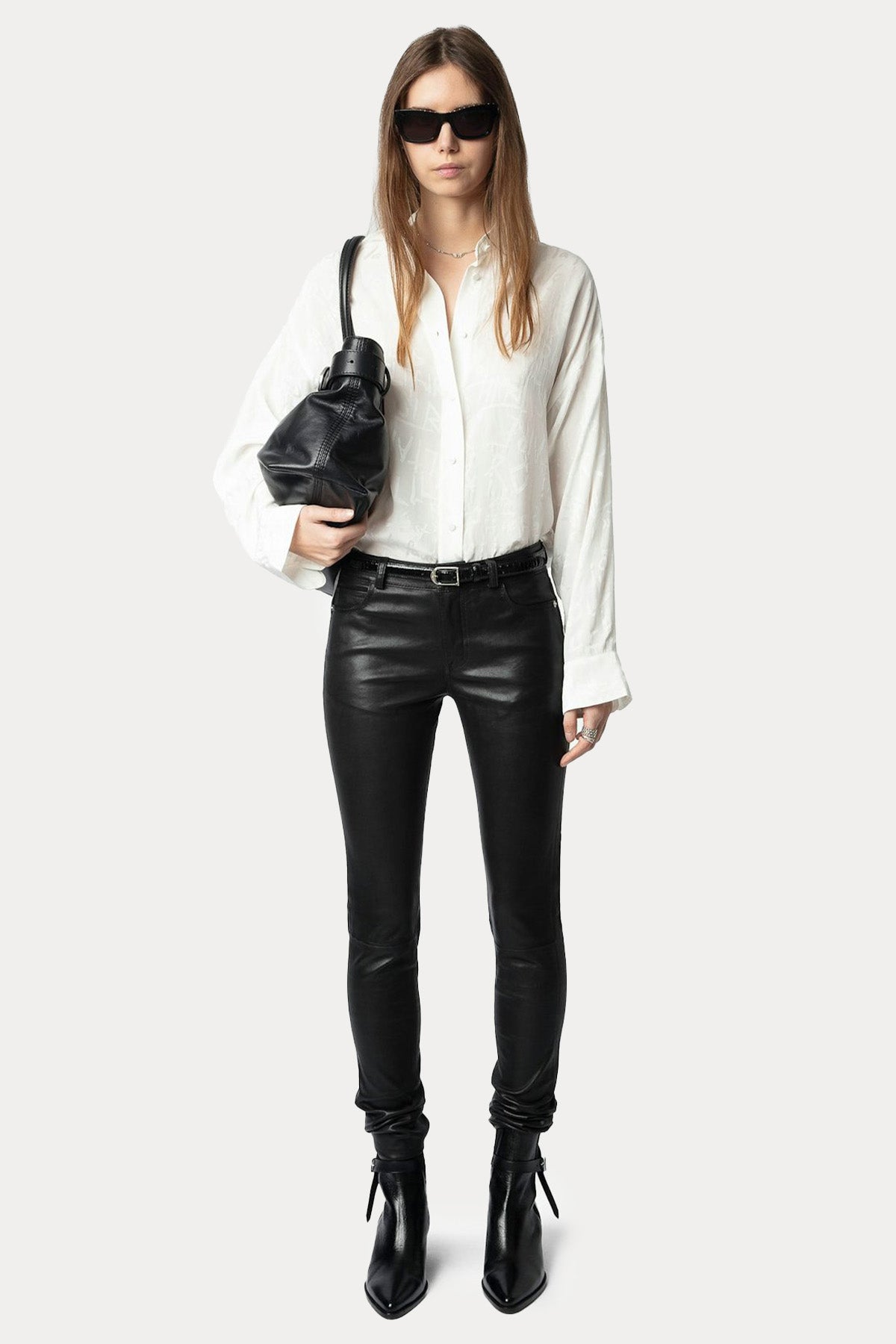 Zadig & Voltaire Hakim Yaka Logo Desenli İpek Gömlek