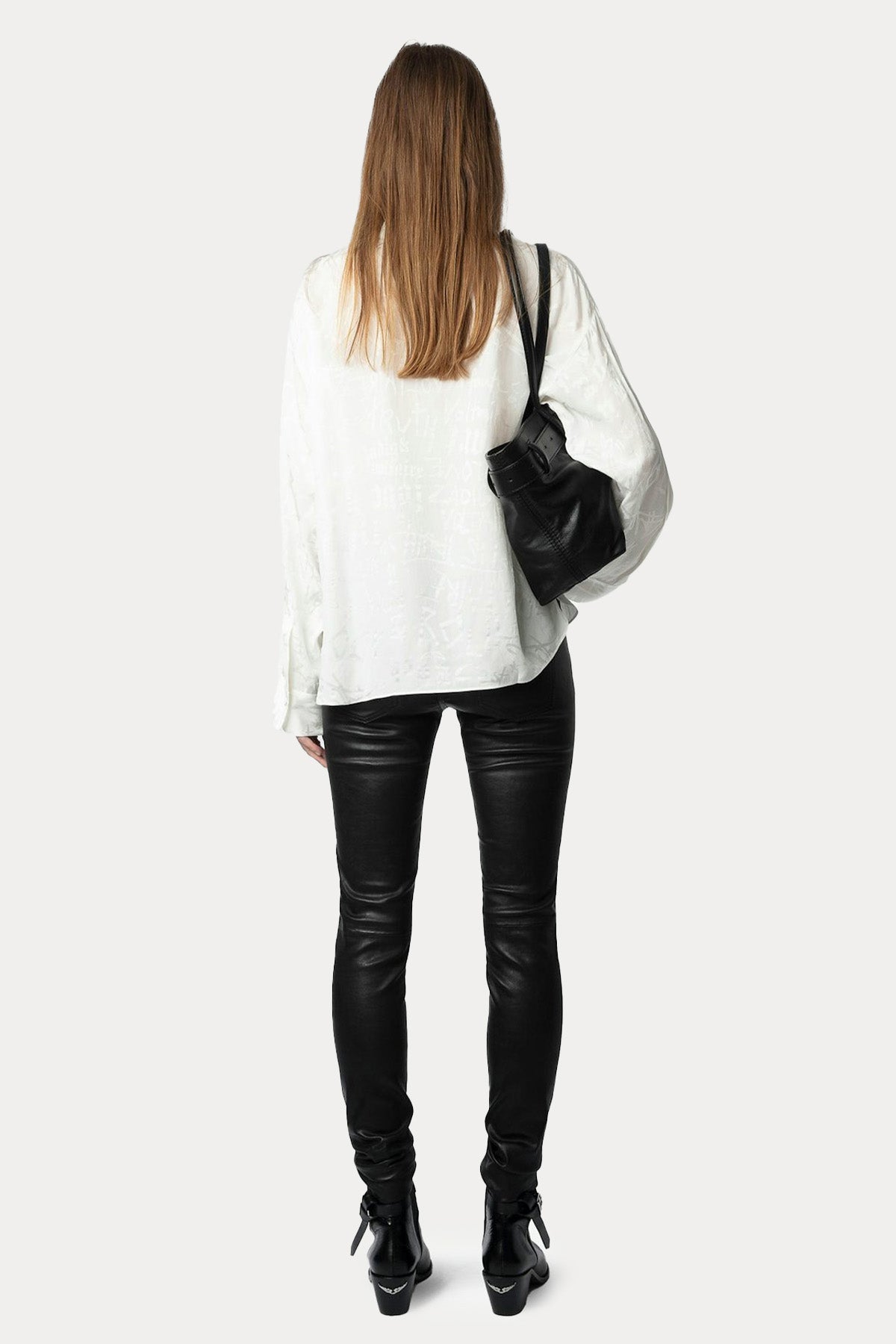 Zadig & Voltaire Hakim Yaka Logo Desenli İpek Gömlek