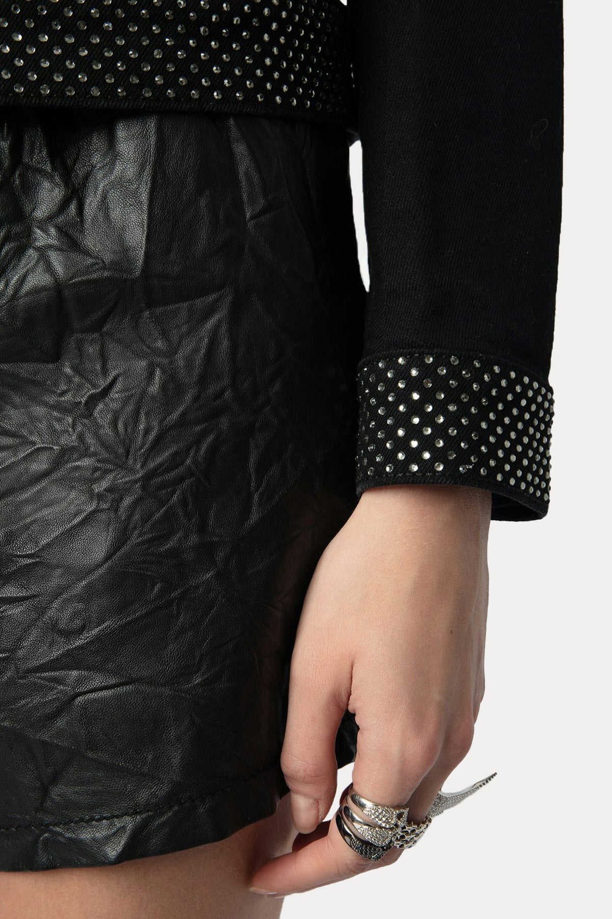 Zadig & Voltaire Parlak Taş Aksesuarlı Denim Ceket