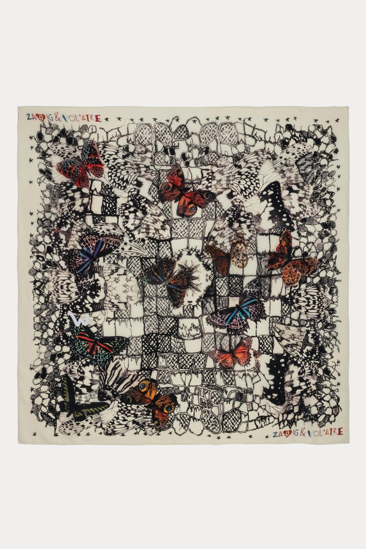 Zadig & Voltaire Logo Desenli İpek Şal