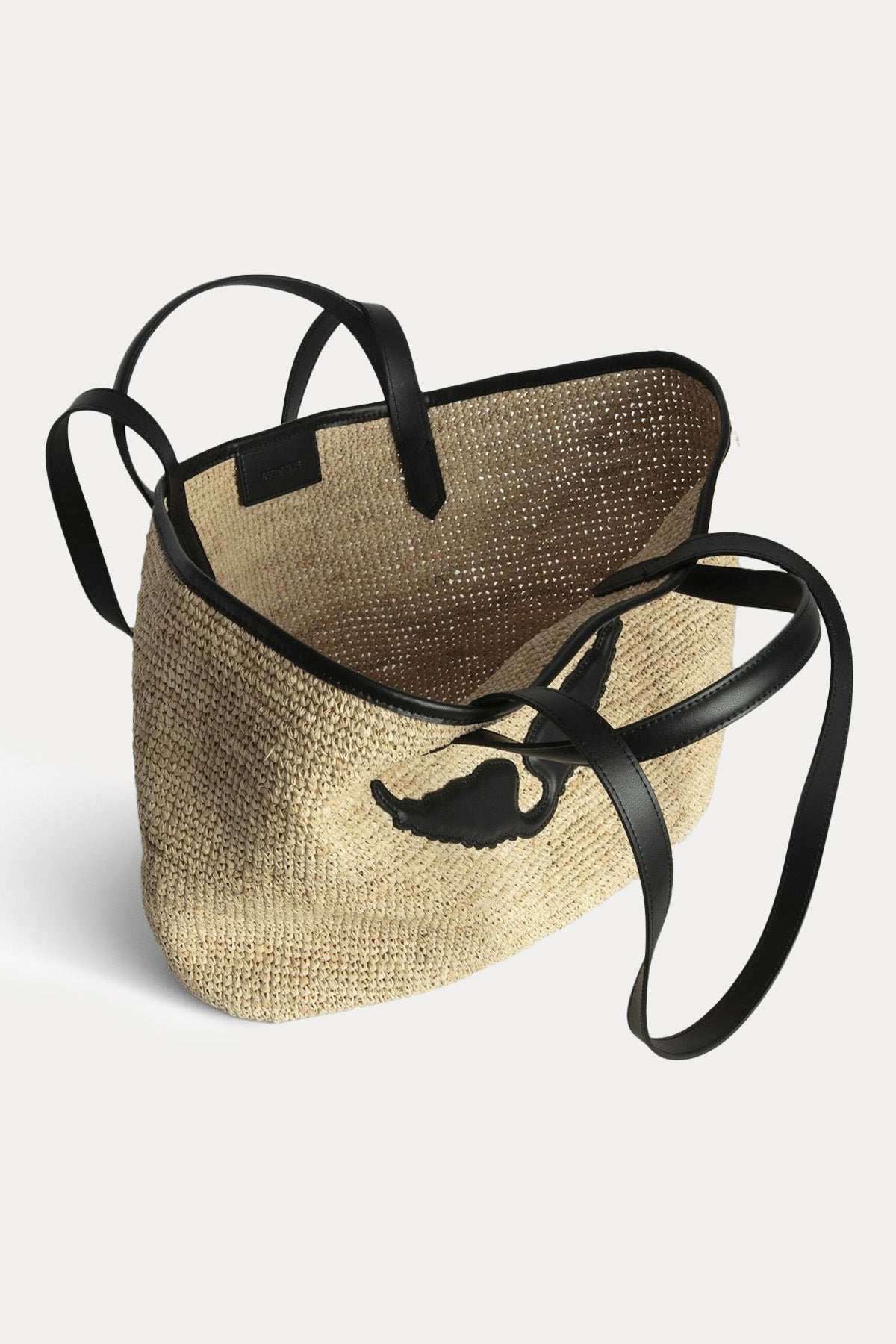 Zadig & Voltaire Logolu Hasır Örgü Omuz Çantası