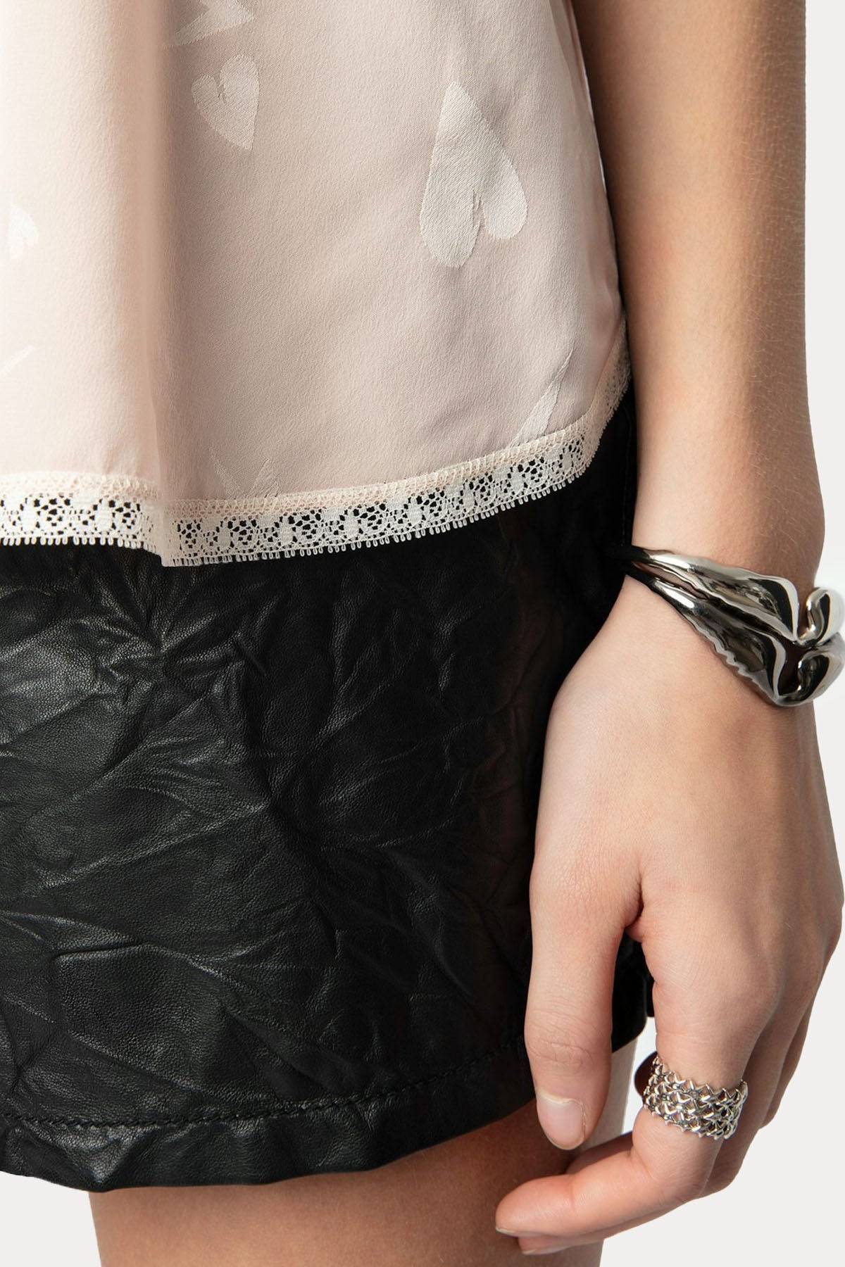 Zadig & Voltaire Logolu Dantel Nakış Askılı Bluz WWCR01257