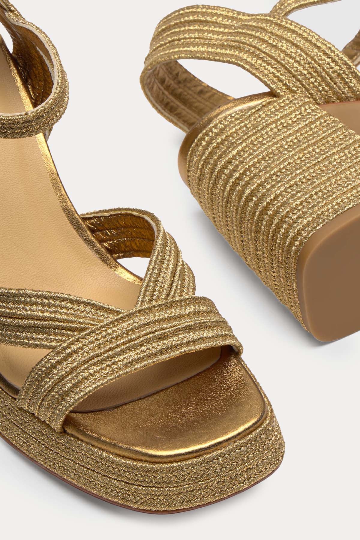 Castaner Valle Örgü Küt Burun Topuklu Sandalet